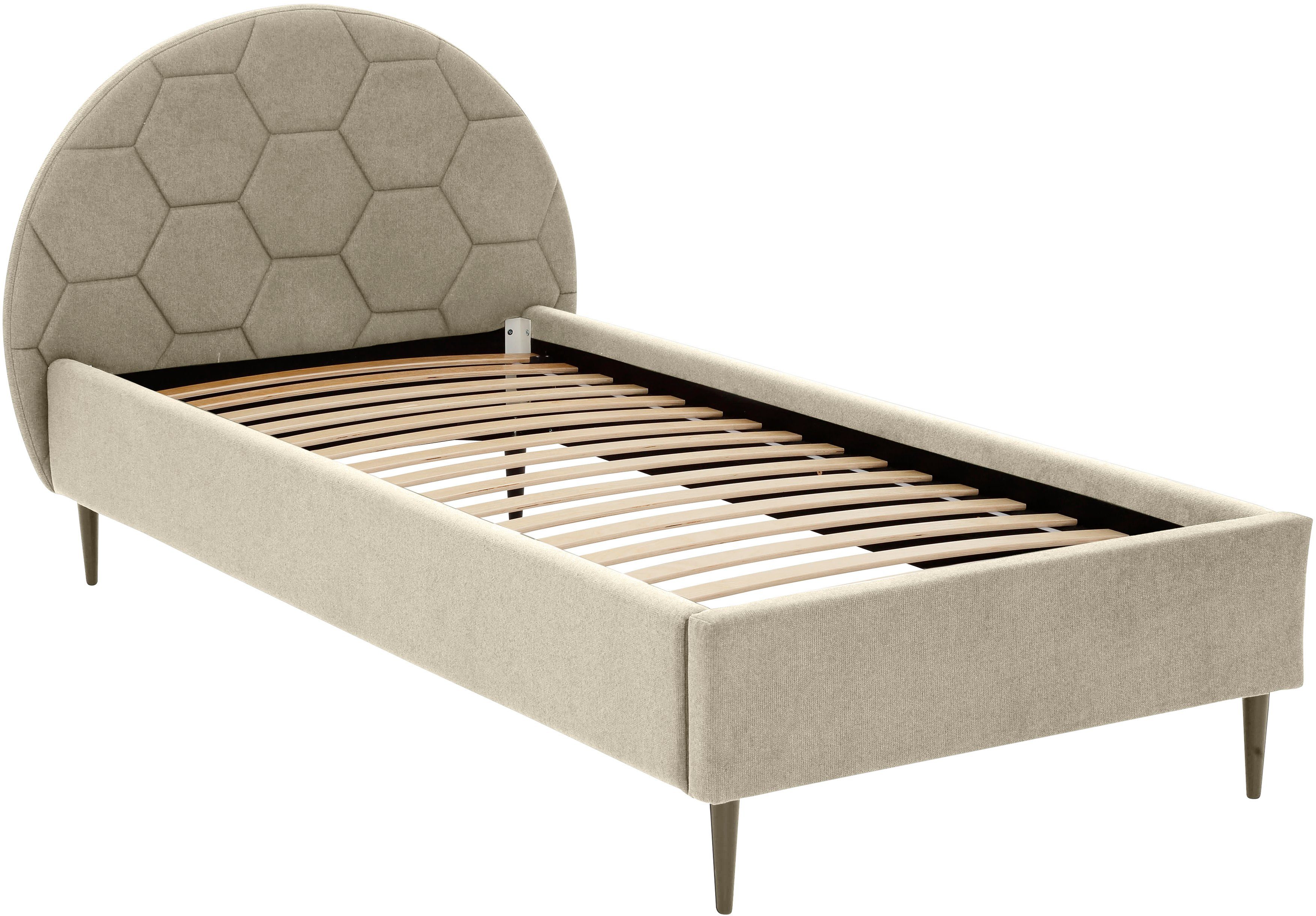 Lüttenhütt Gestoffeerd bed Gebko prettig bekleed hoofdbord met decoratief honingraatmotief