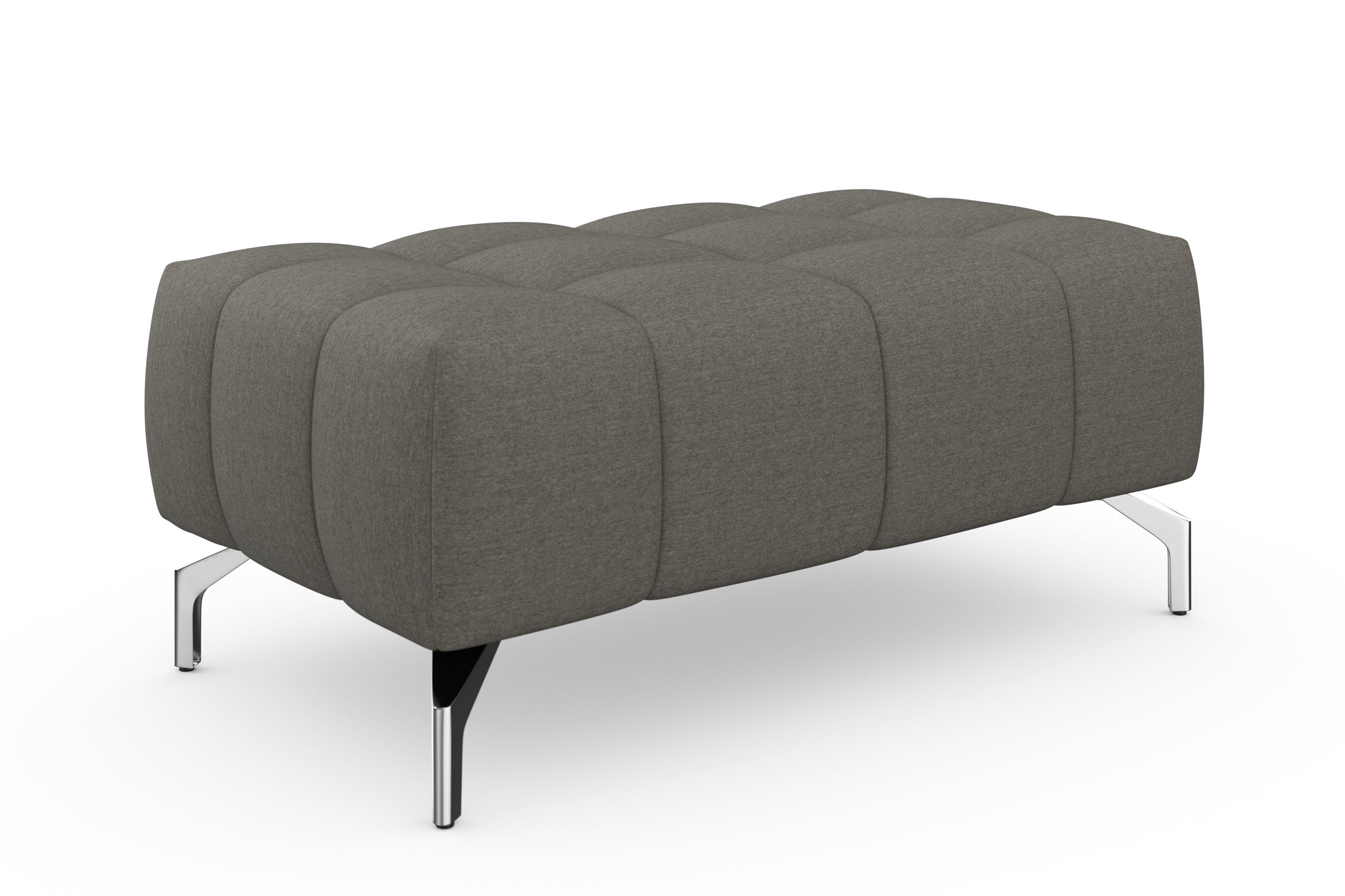 sit&more Hocker Blauw met zilverkleurige poten