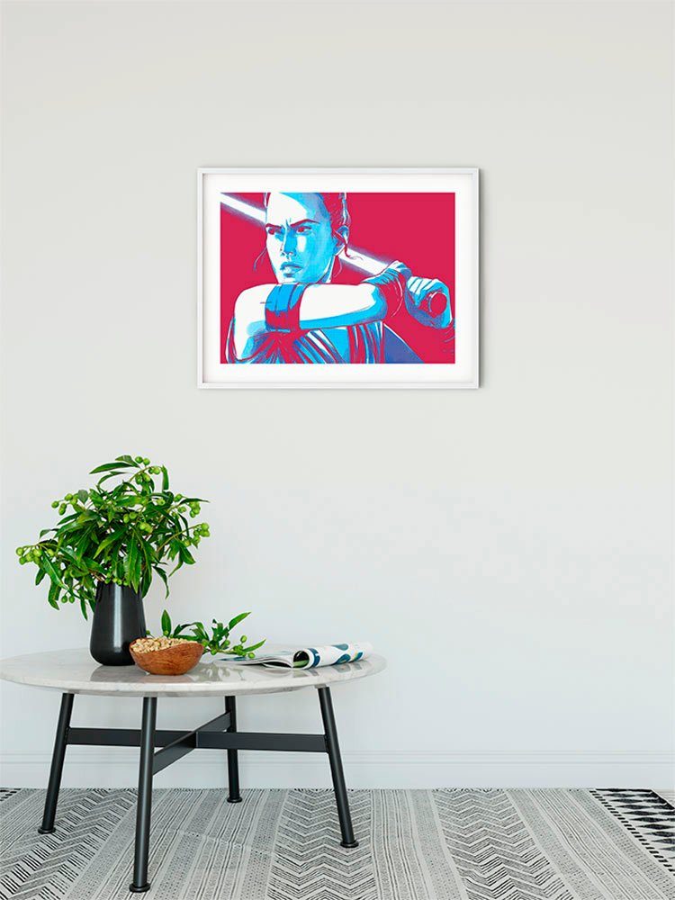 Komar Wanddecoratie Star Wars Faces Rey Wanddecoratie voor de kinderkamer - zonder lijst (1 stuk)