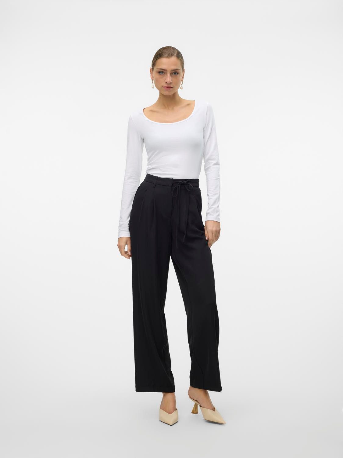 Vero Moda Shirt met lange mouwen VMLULU LS U-NECK TOP JRS GA NOOS