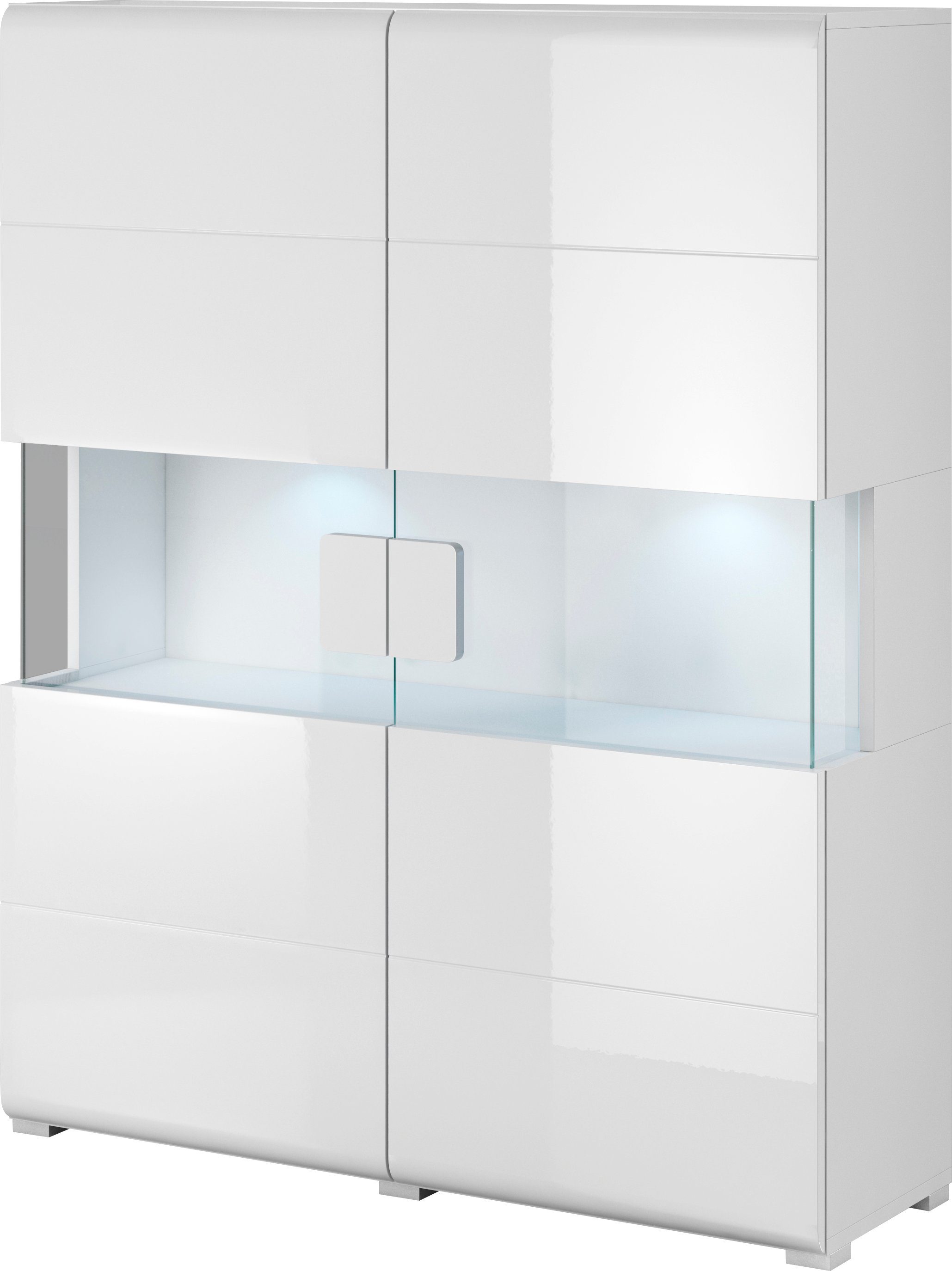 INOSIGN Highboard Toledo, breedte 121,5 cm, modieuze hoge kast met 2 deuren