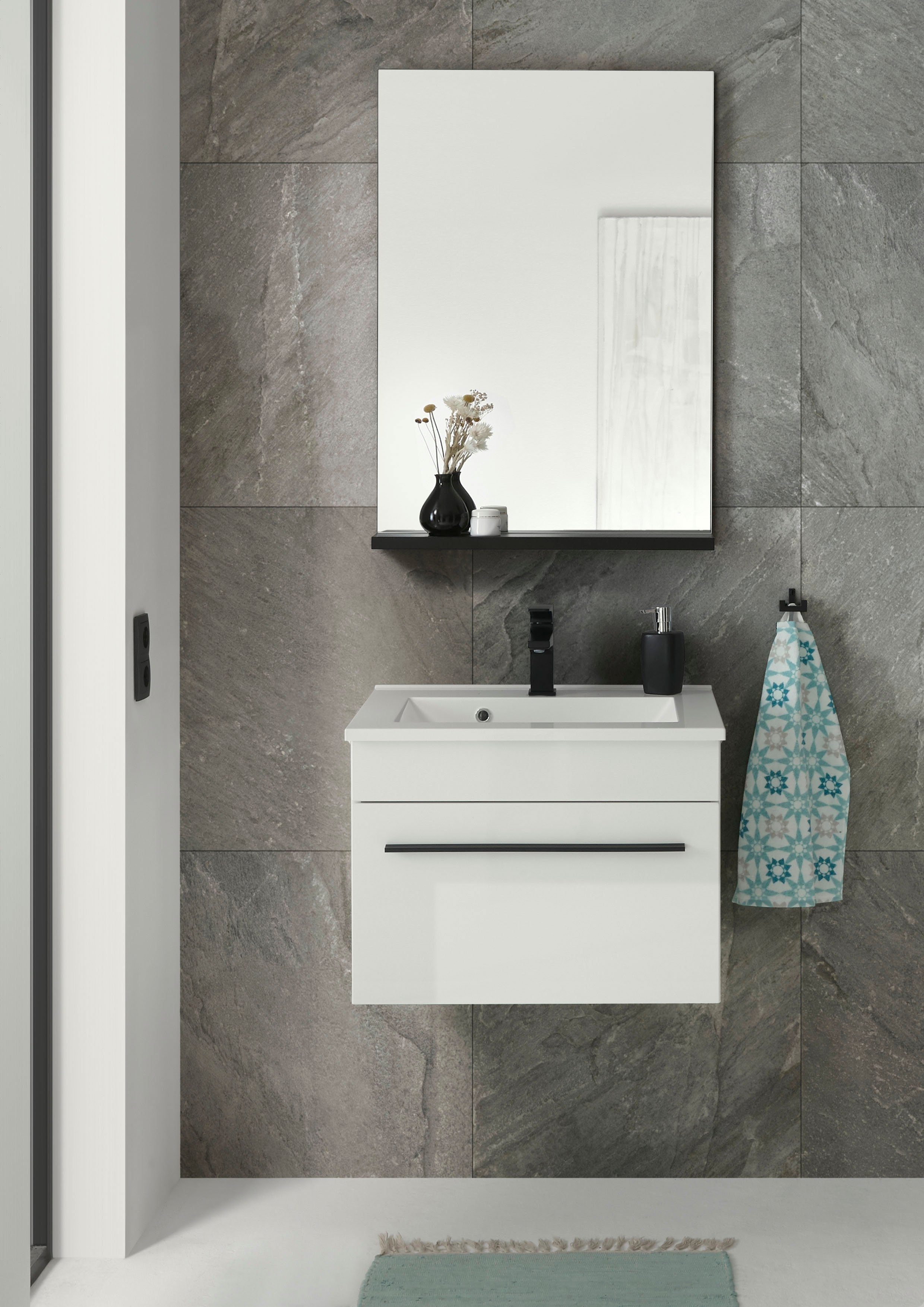 INOSIGN Badkamerserie Cantara, Bad im modernen Design, 2-teiliges Badezimmer Hoogglanzende fronten (set, 2-delig)