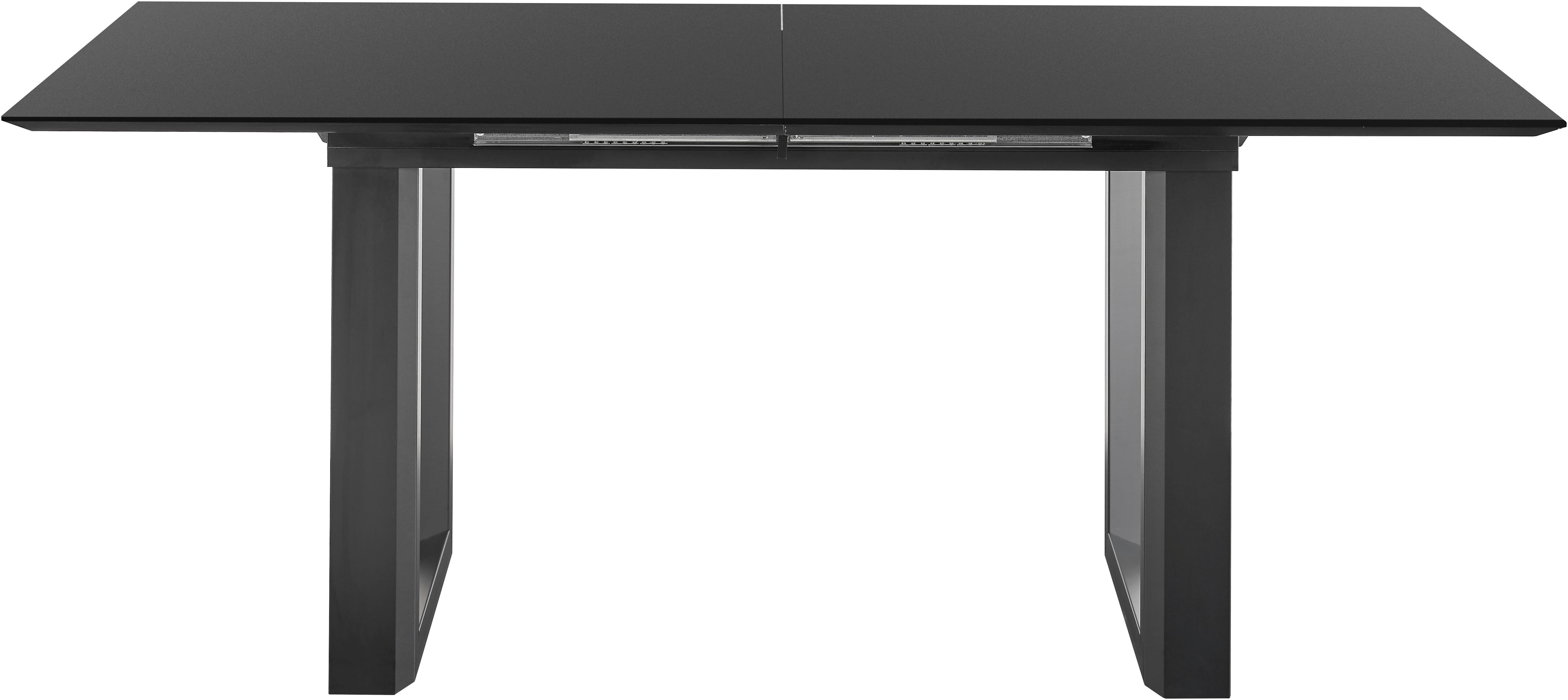 set one by Musterring Eettafel New Atlanta Rechthoekig blad met Zwitserse rand, uitschuifbaar, onderstel in U-vorm eettafels maat 170 cm x 76 cm x 90