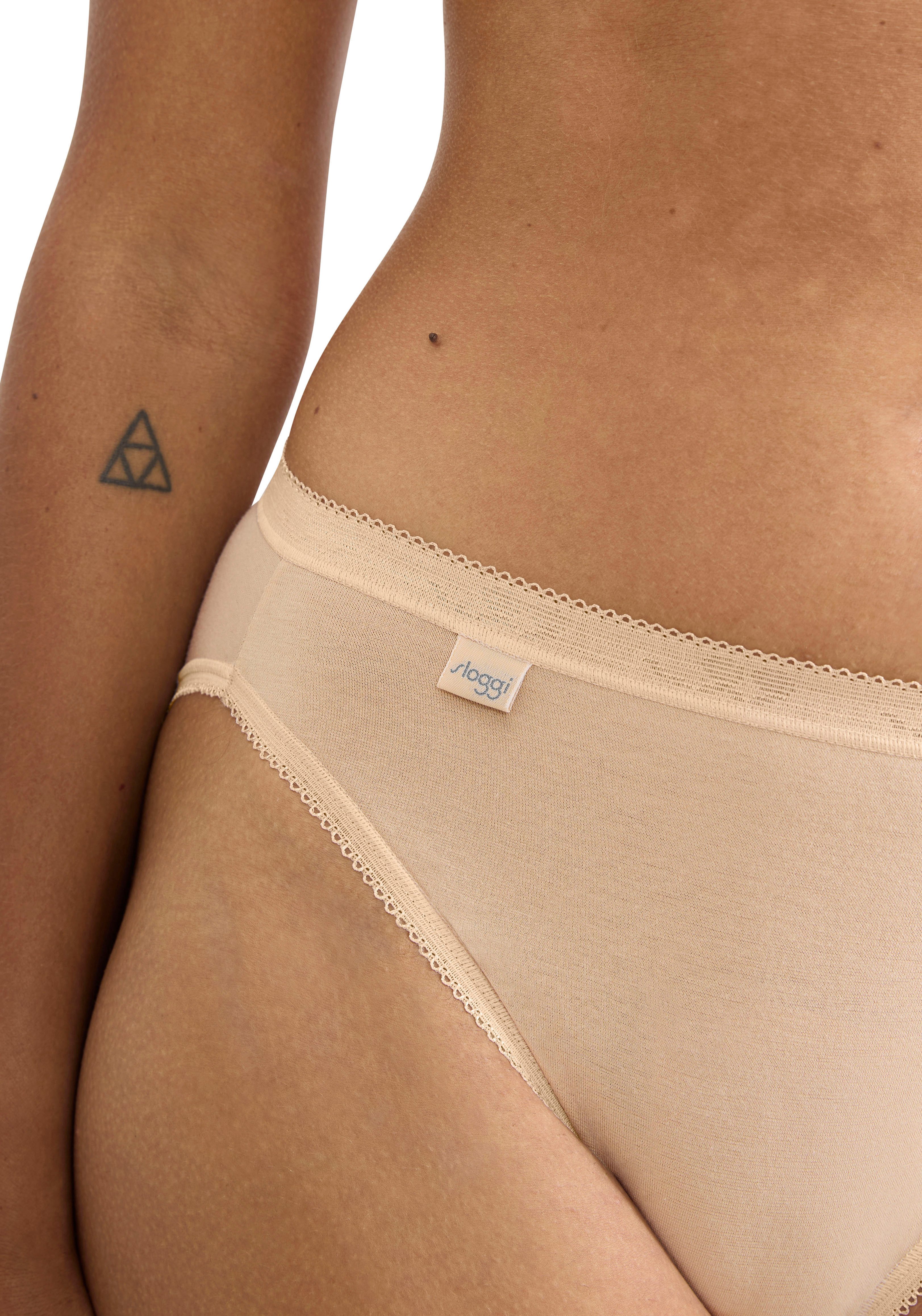 Sloggi Tai slip Basic + perfecte pasvorm, katoenmix, elastisch, zachte naden (Set van 2)