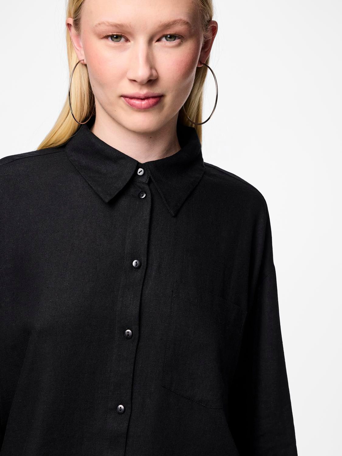 pieces Overhemdblouse PCPIA LS LOOSE SHIRT WVN NOOS