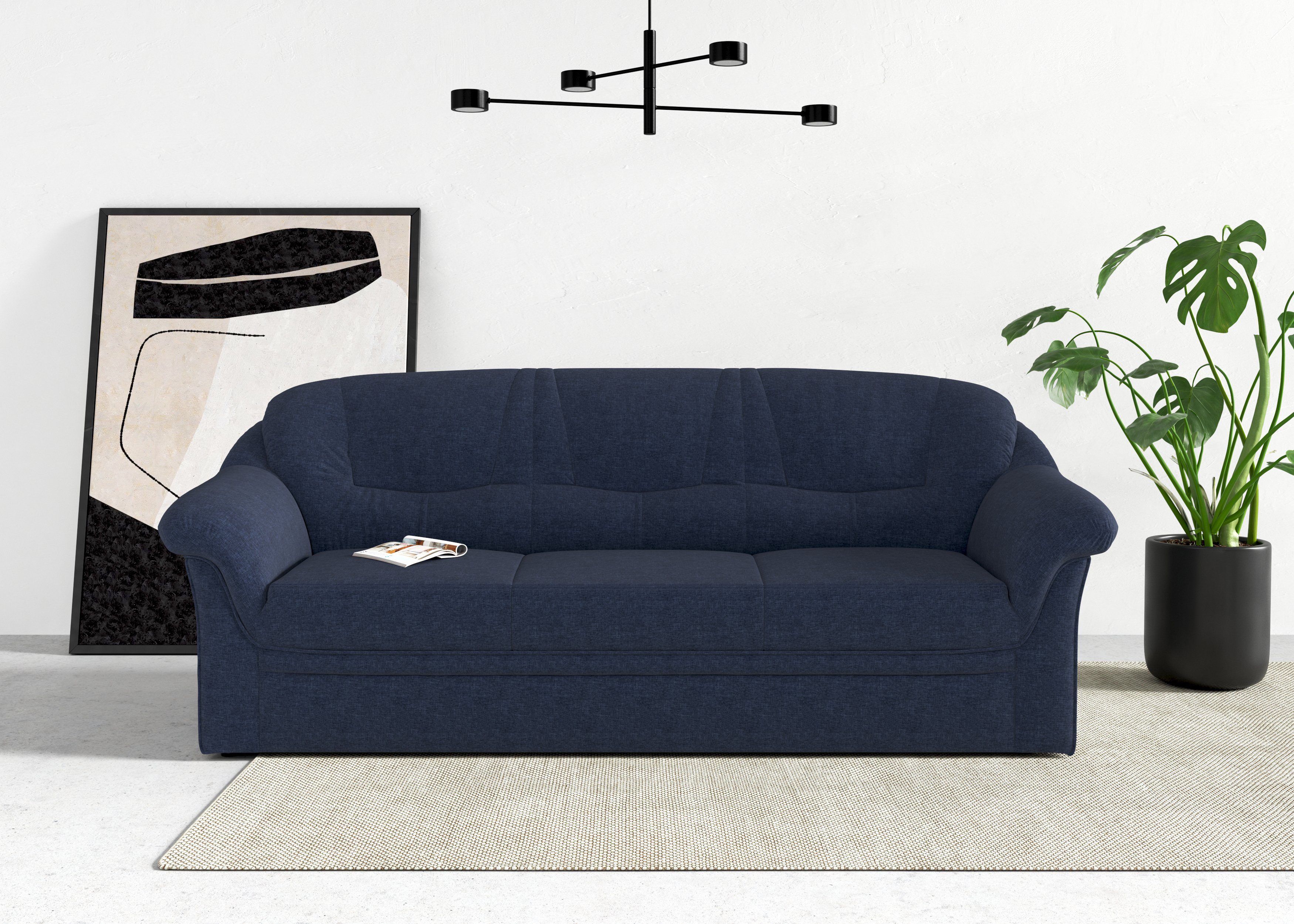 DOMO collection 3-zitsbank Montana voor kleine ruimtes, breedte 184cm, comfortabel en tijdloos