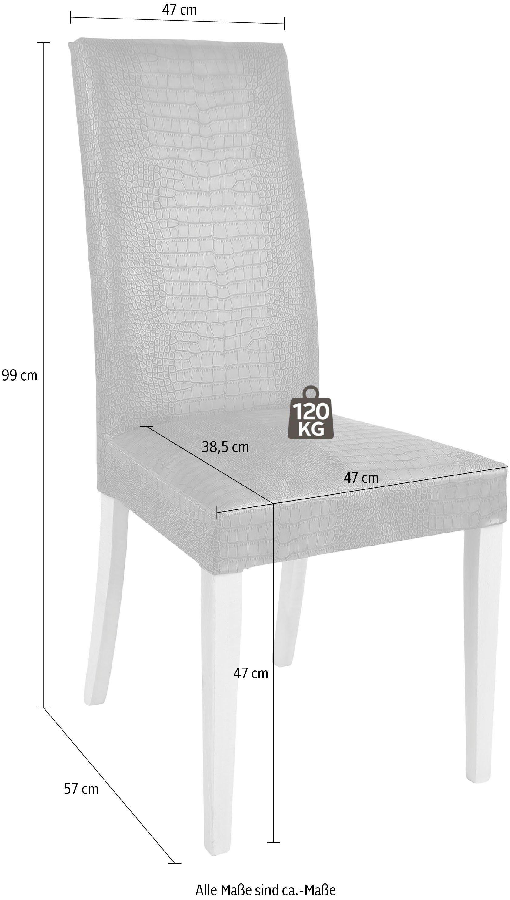 Home affaire Stoel Java Overtrokken met kunstleer met animal-stempeldruk (set, 2 stuks)