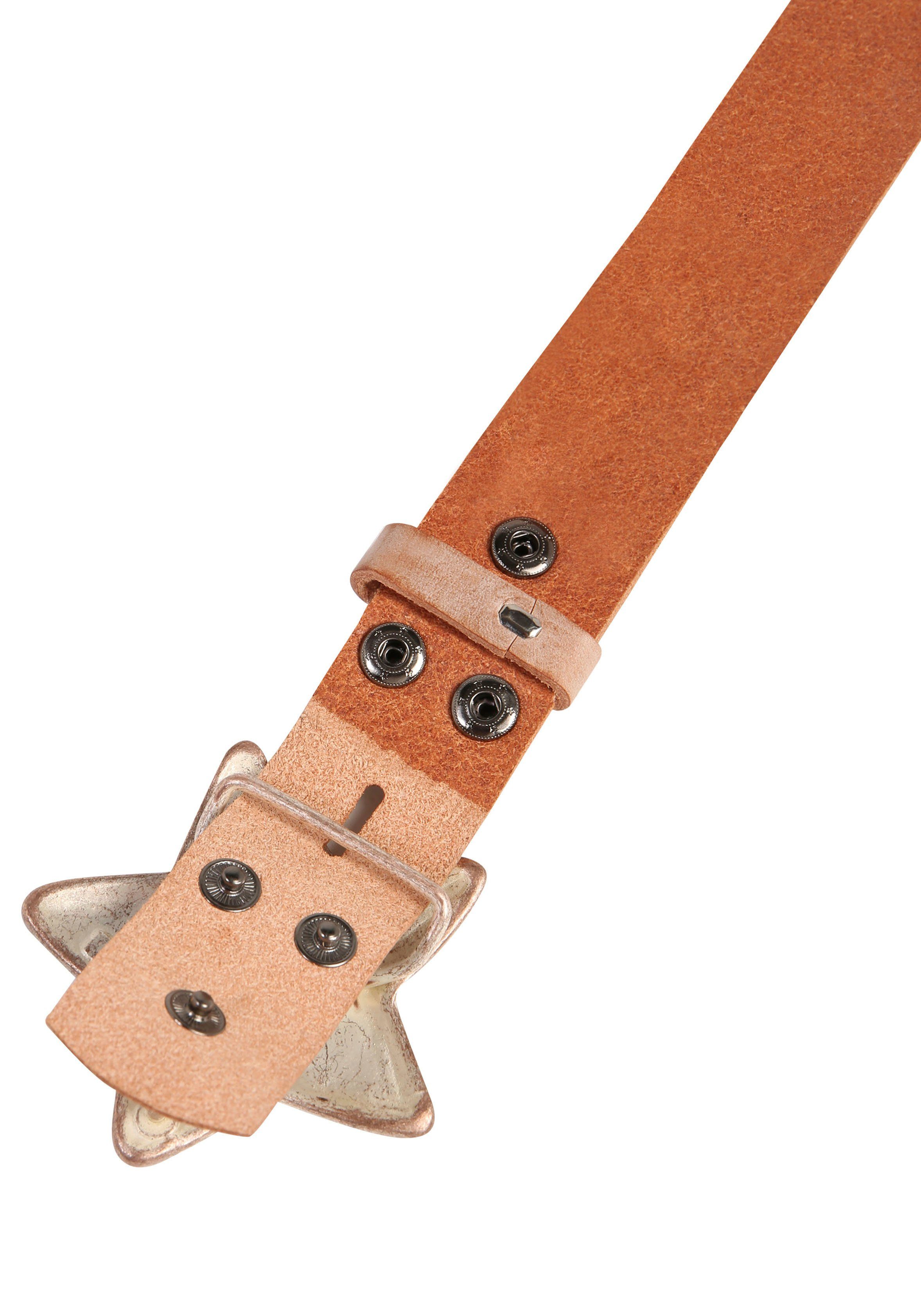 RETTUNGSRING by showroom 019° Leren riem met verwisselbare sluiting "zeester rosé"
