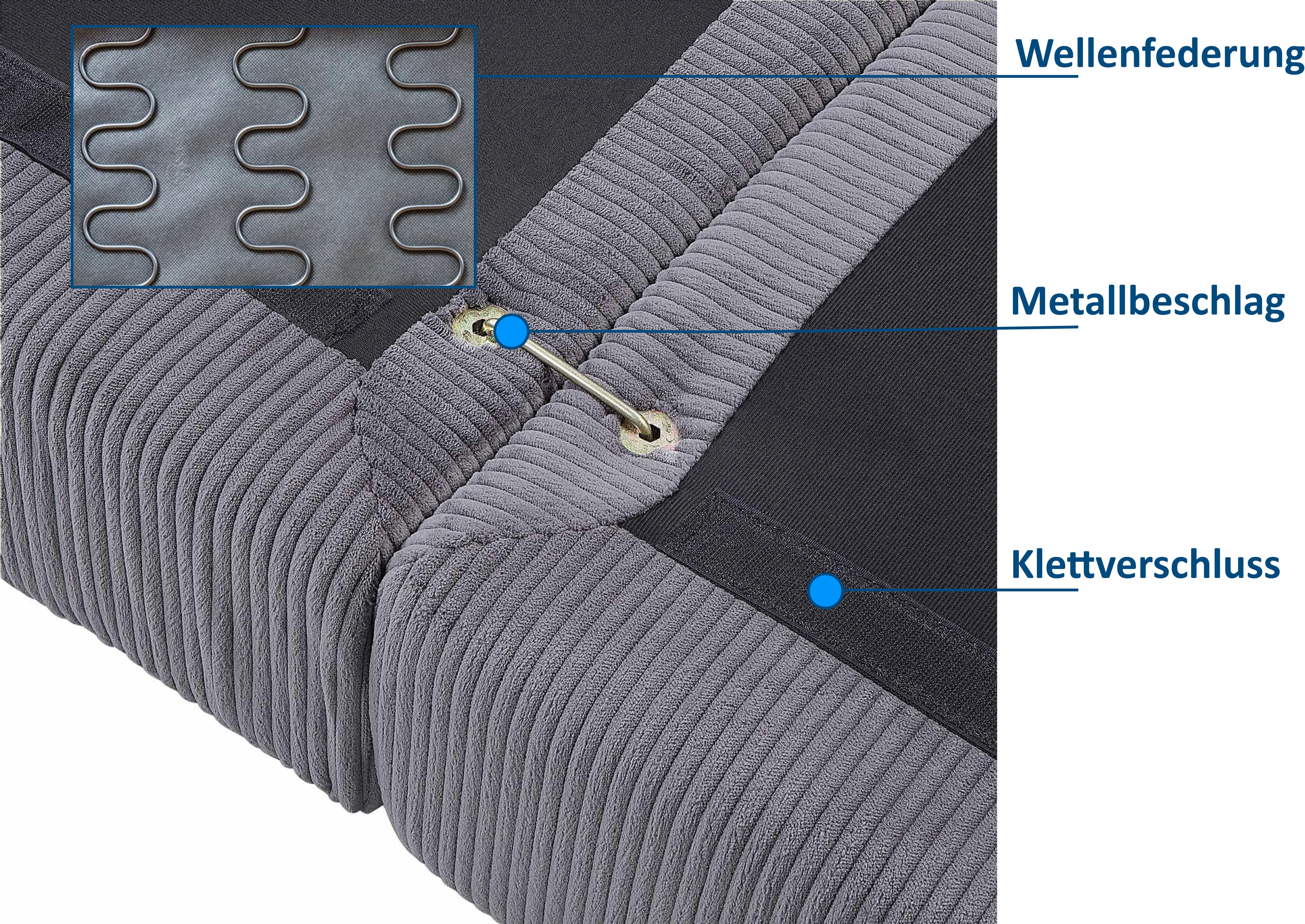 RAUM.ID 4-zitsbank Bennid, XXL modulair sofa met veel individuele opstellingsmogelijkheden (set, 4 stuks)