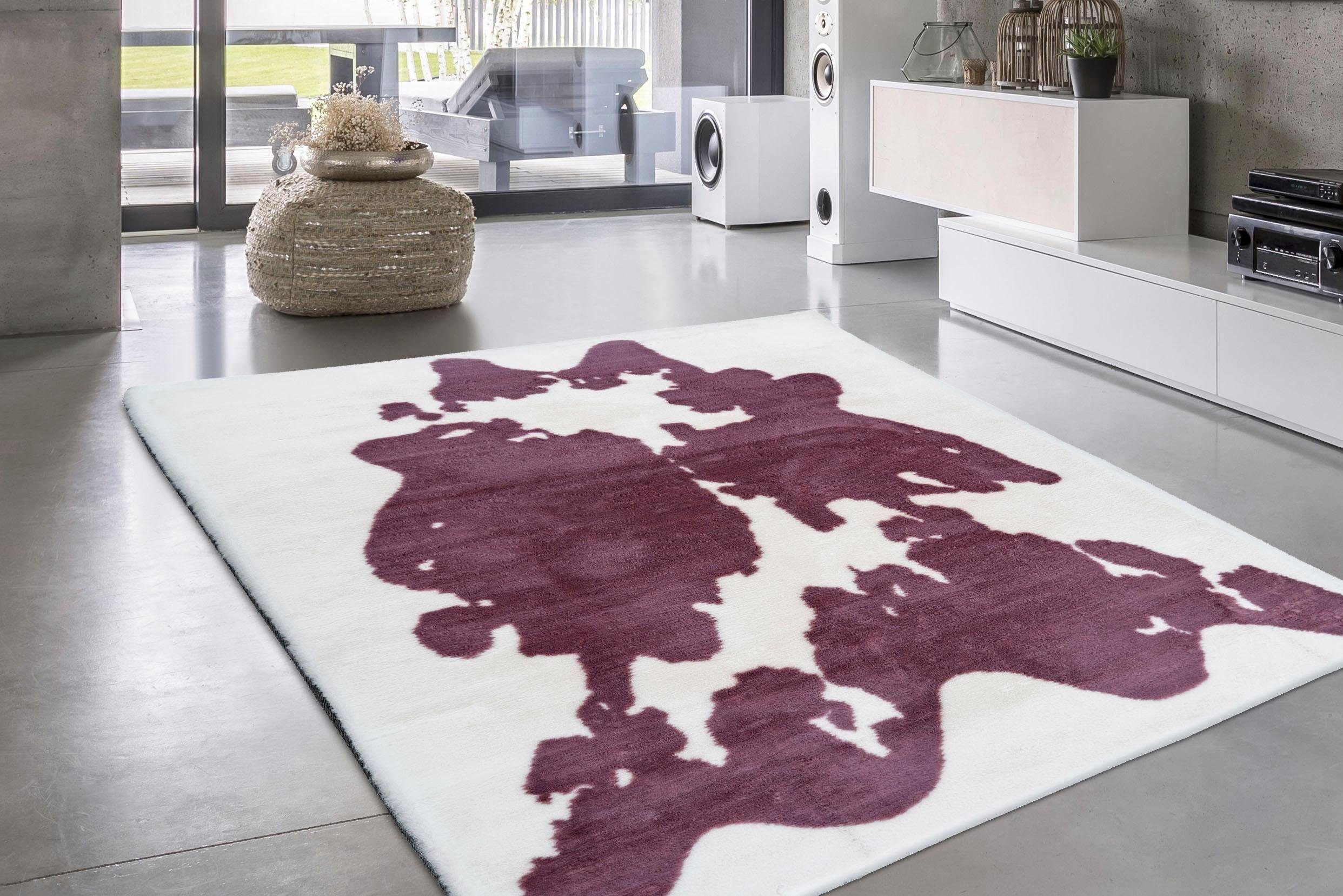 Bruno Banani Hoogpolig vloerkleed Makayla Koeienhuidmotief, imitatiebont, zachte pool