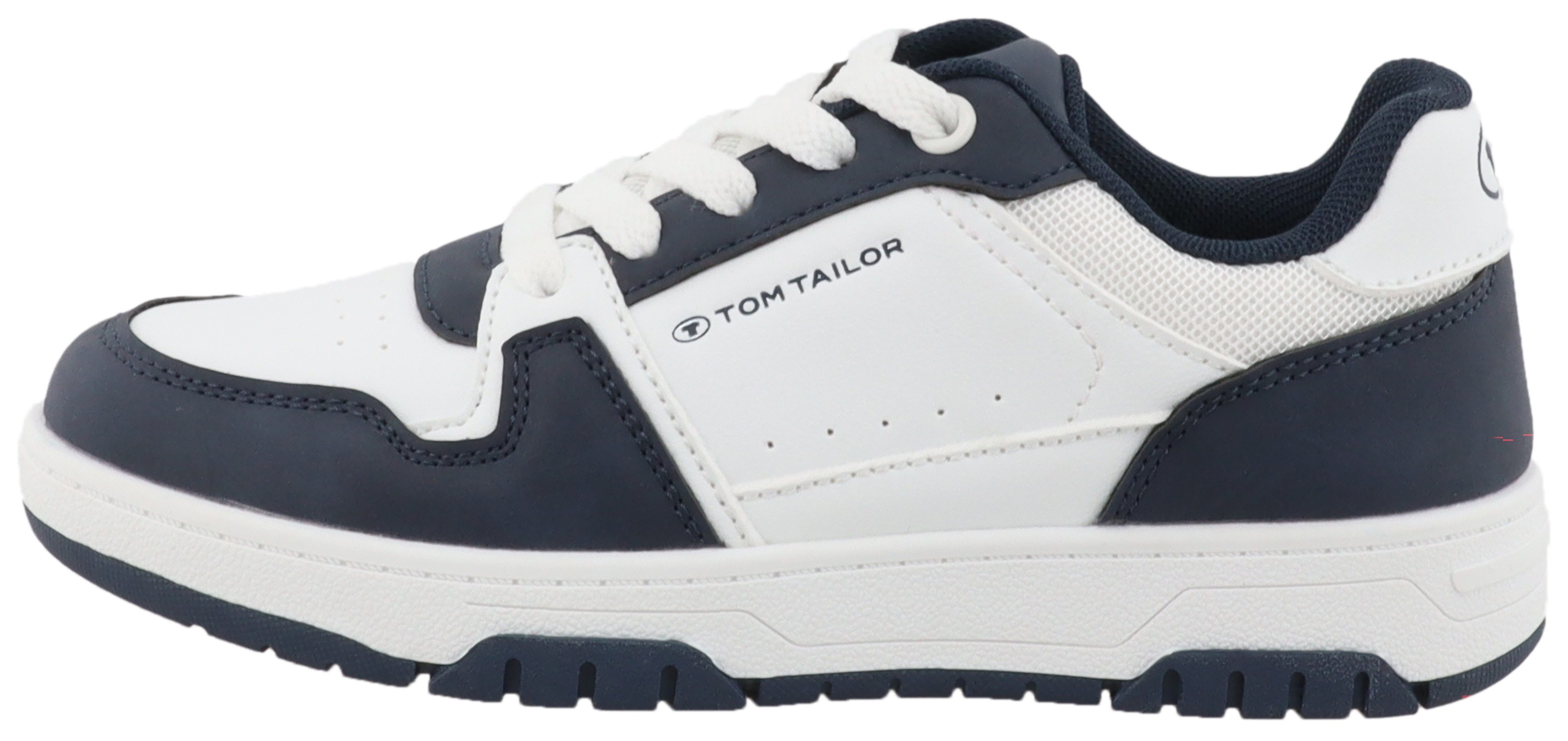 Tom Tailor Plateausneakers vrijetijdsschoen, lage schoen, veterschoen met contrast bies