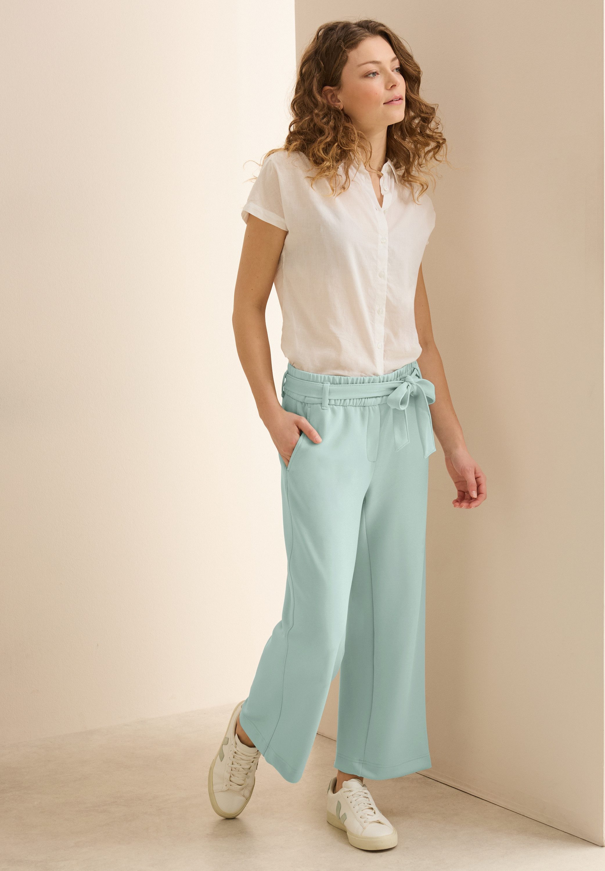 Cecil Stoffen broek Style Neele met bindgordel en elastische taille