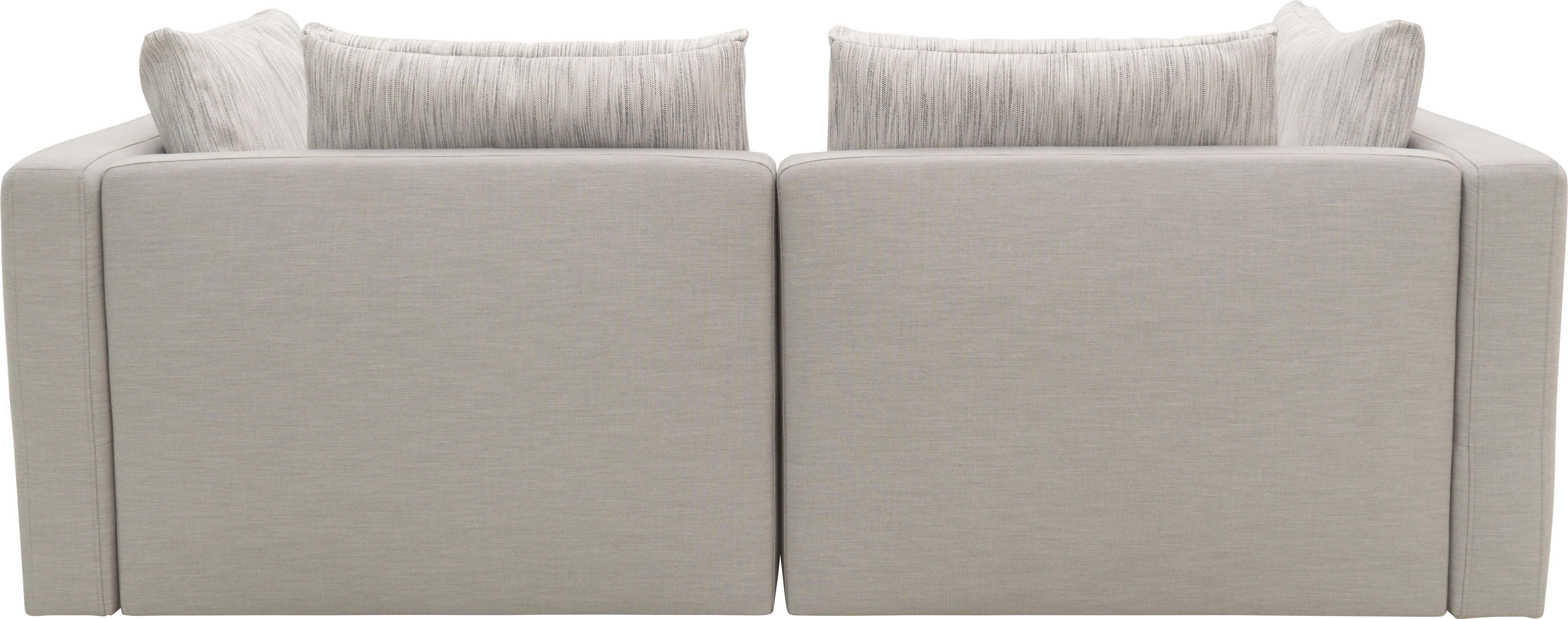 DOMO collection 2-zitsbank Solskin, individueel uitbreidbaar/combineerbaar met losse kussens. rug- en zijpanelen als steeksysteem.