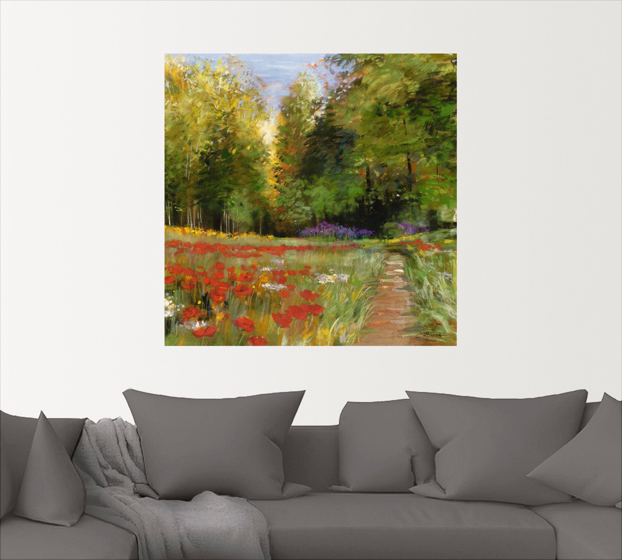 Artland Poster Bloemenveld als artprint op linnen, muursticker of poster in verschillende maten