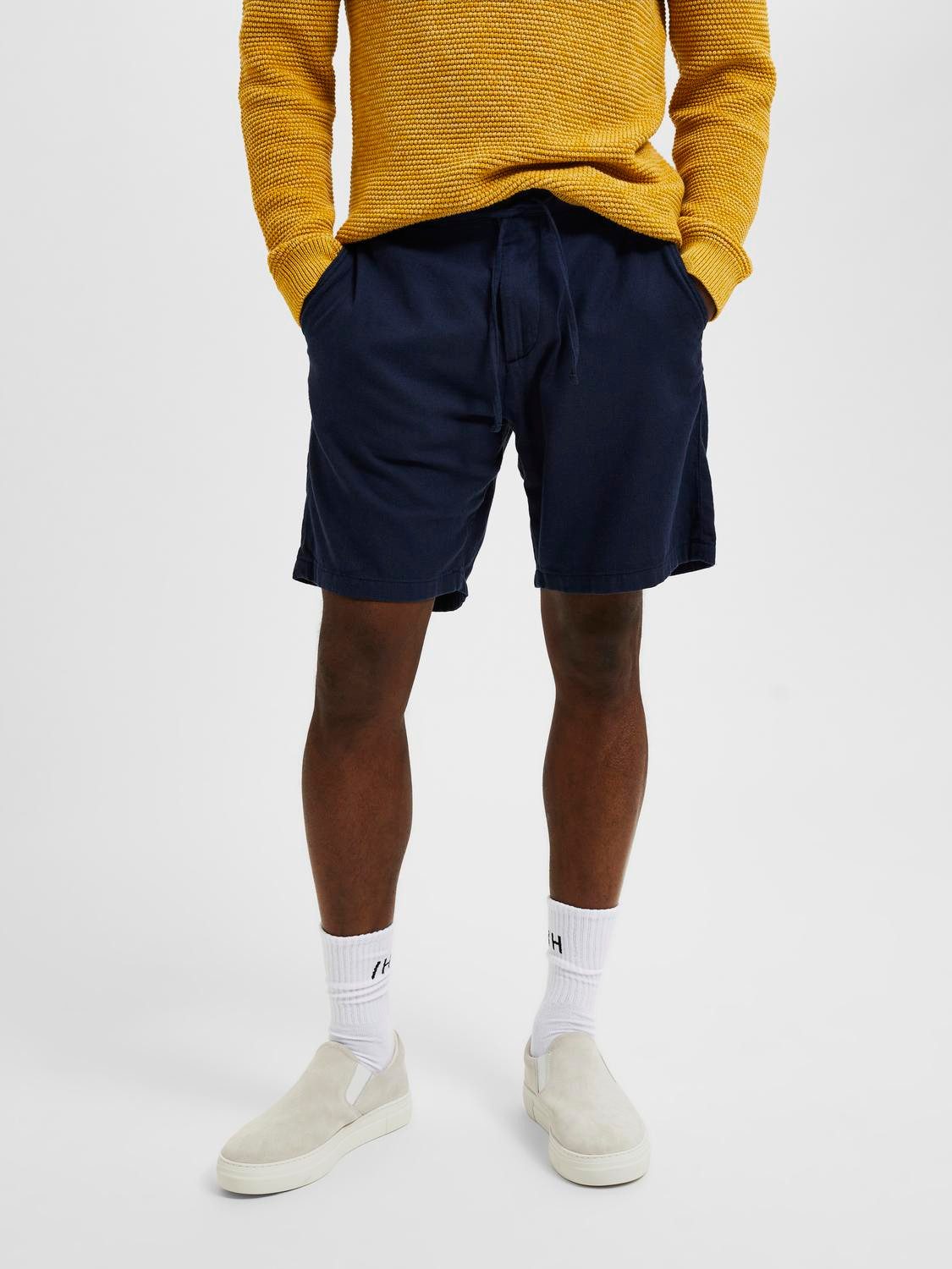 SELECTED HOMME Chino-short SLHREGULAR-BRODY SUN SHORTS NOOS heren bermuda broeken maat S blauw