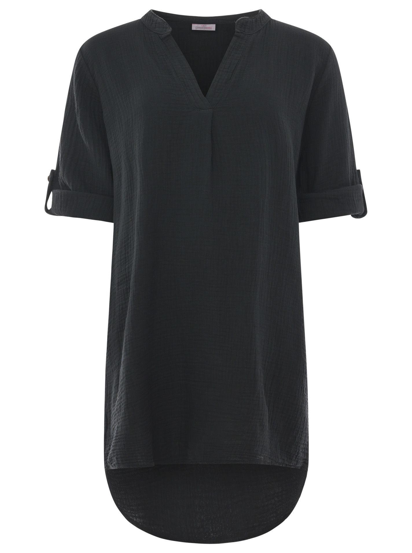Zwillingsherz Blouse met korte mouwen Tuniek "Rom" dames blouses zwart