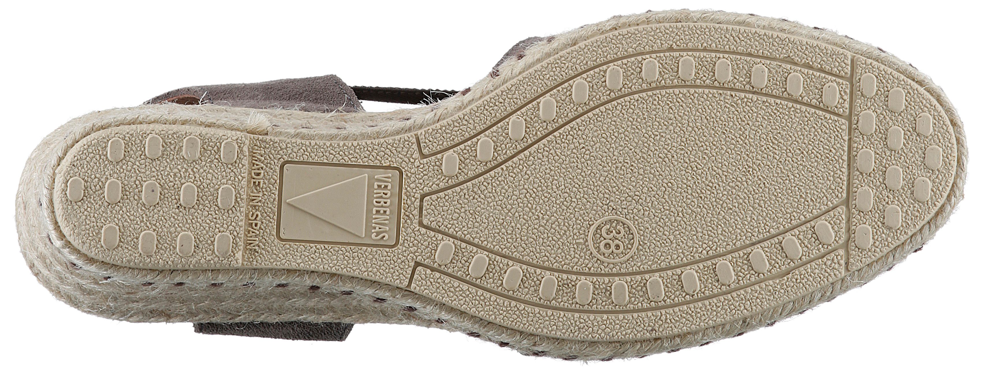 VERBENAS Sandaaltjes Maika Serraje zomerschoen, sandaal, sleehak, met jute bekleding