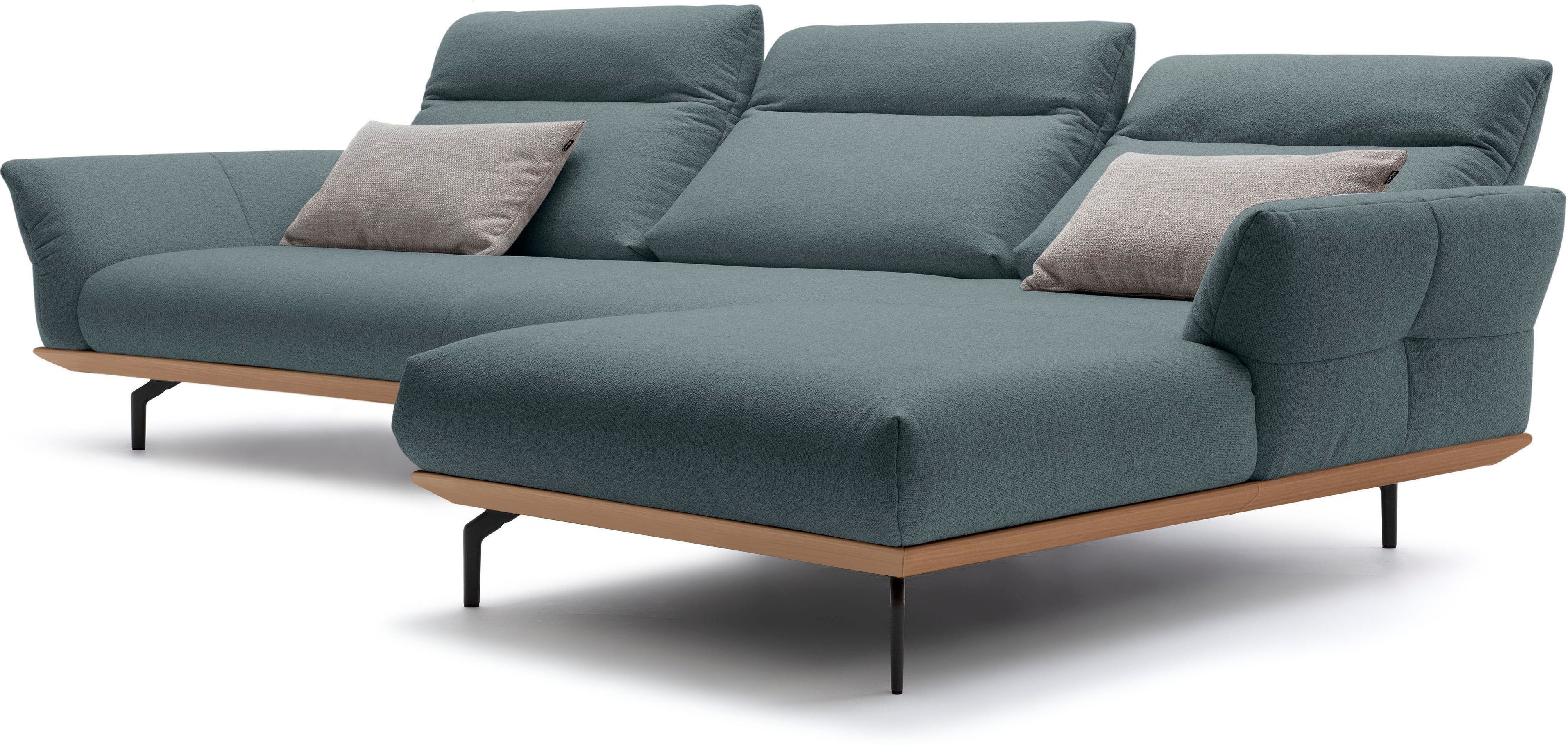 Creation BY ROLF BENZ Hoekbank Hs.460 Sokkel in eiken, onderstel in umbra grijs, breedte 338 cm