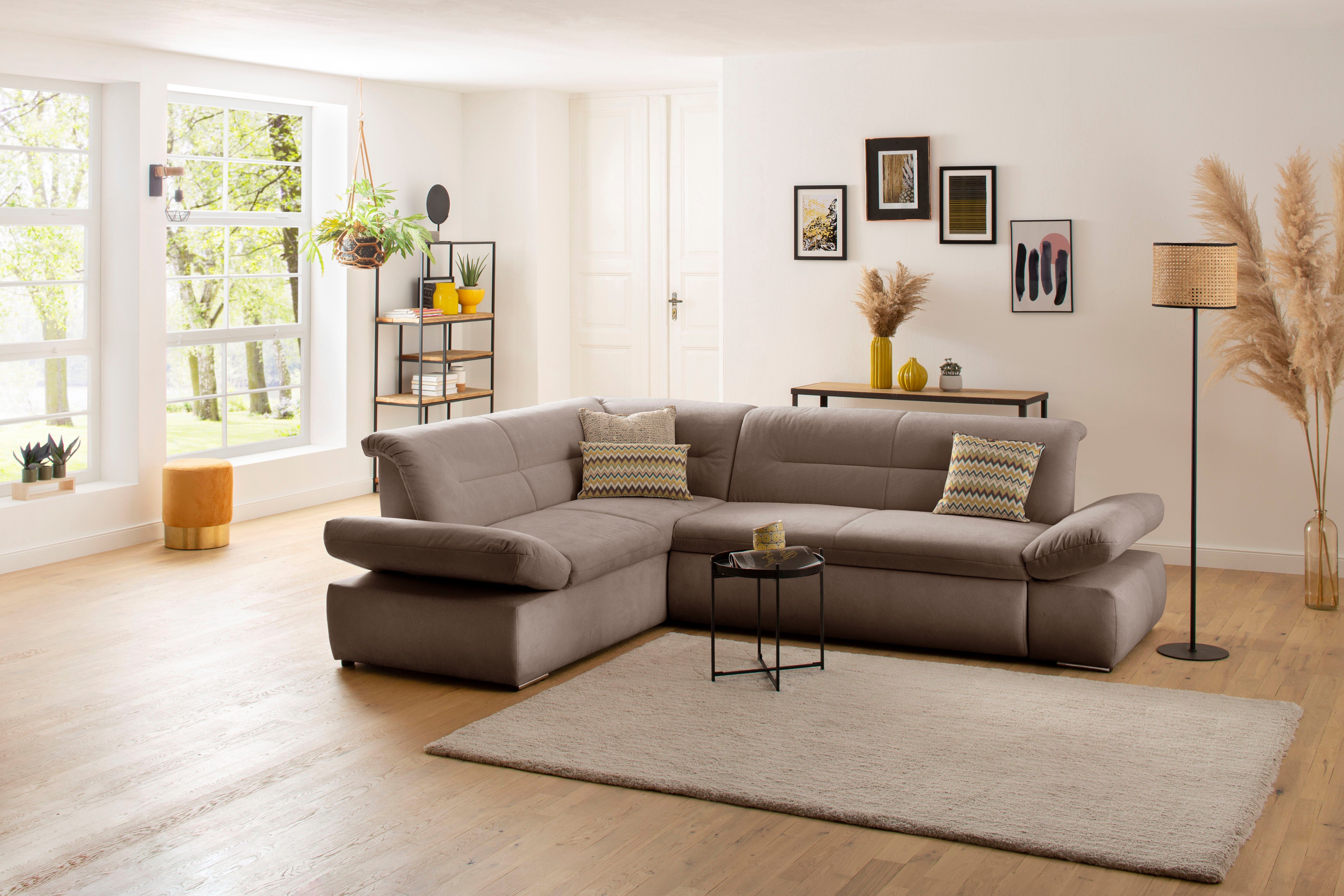 INOSIGN Hoekbank Avesa L-vorm Naar keuze met arm- en slaapfunctie, bxdxh: 275x211x80 cm bruin, hoekbanken, Lange zijde rechts