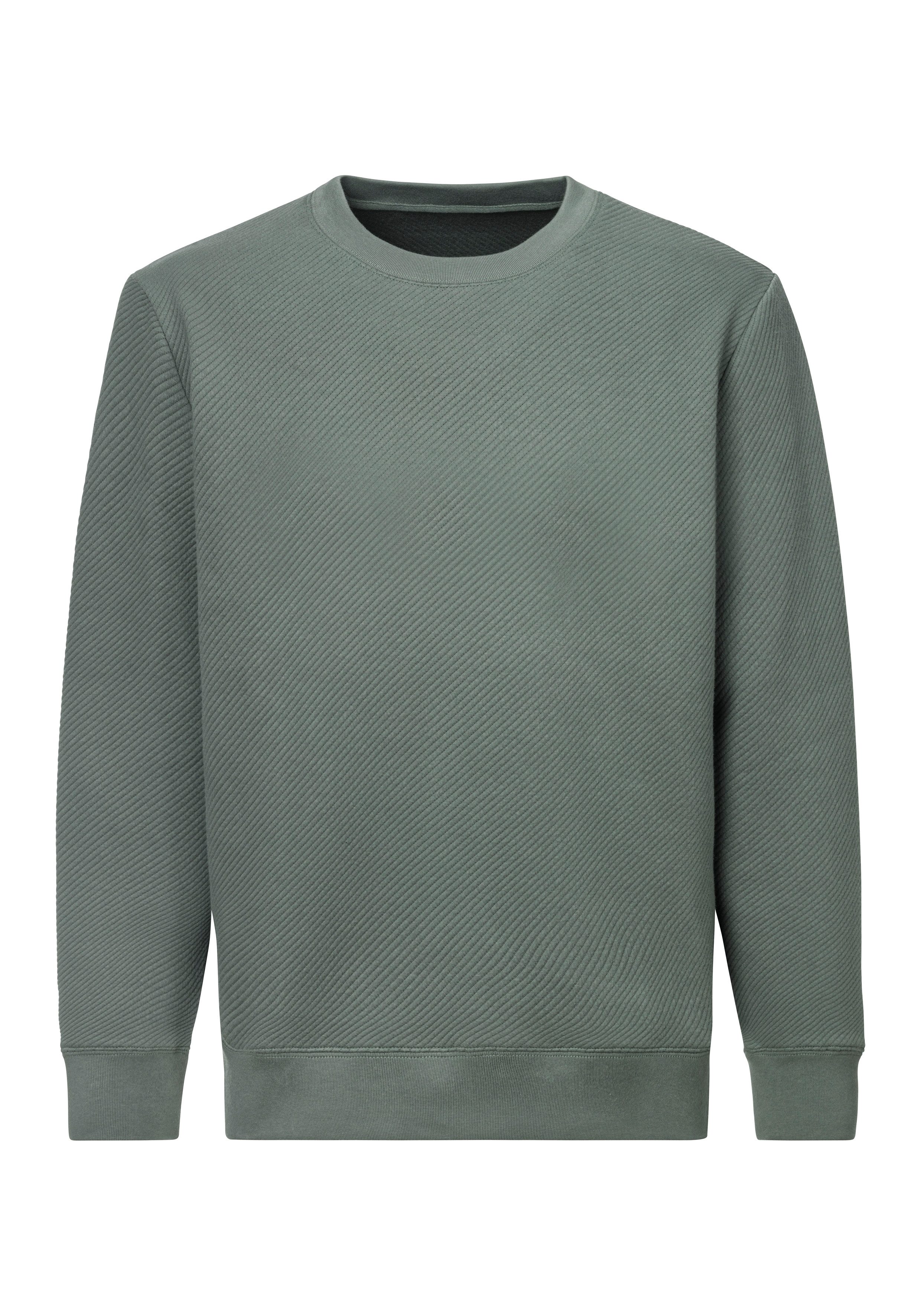 John Devin Sweatshirt Langarm, trui met structuur, ronde hals, katoenmix