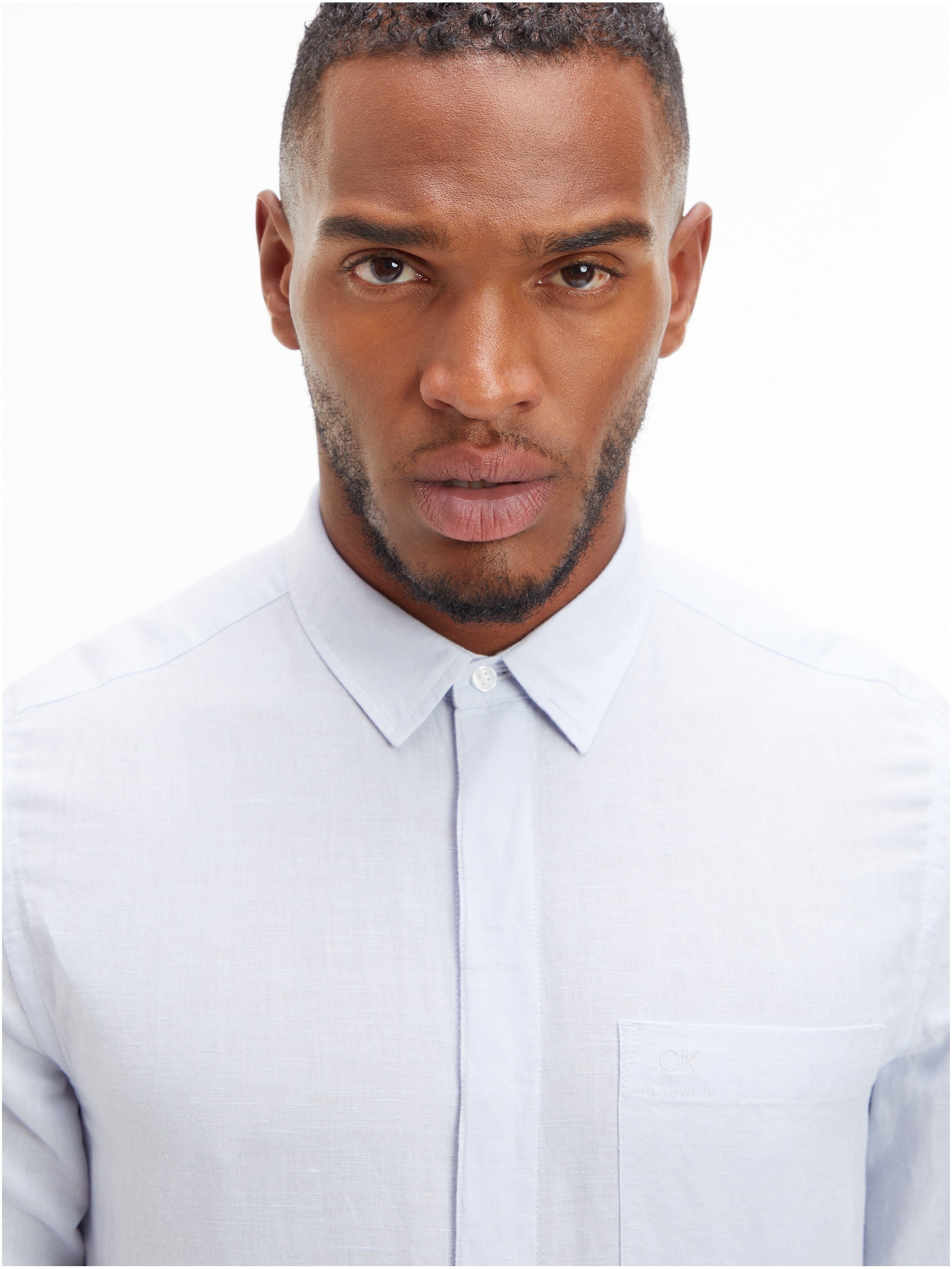 Calvin Klein Overhemd met lange mouwen COTTON LINEN CHEST POCKET