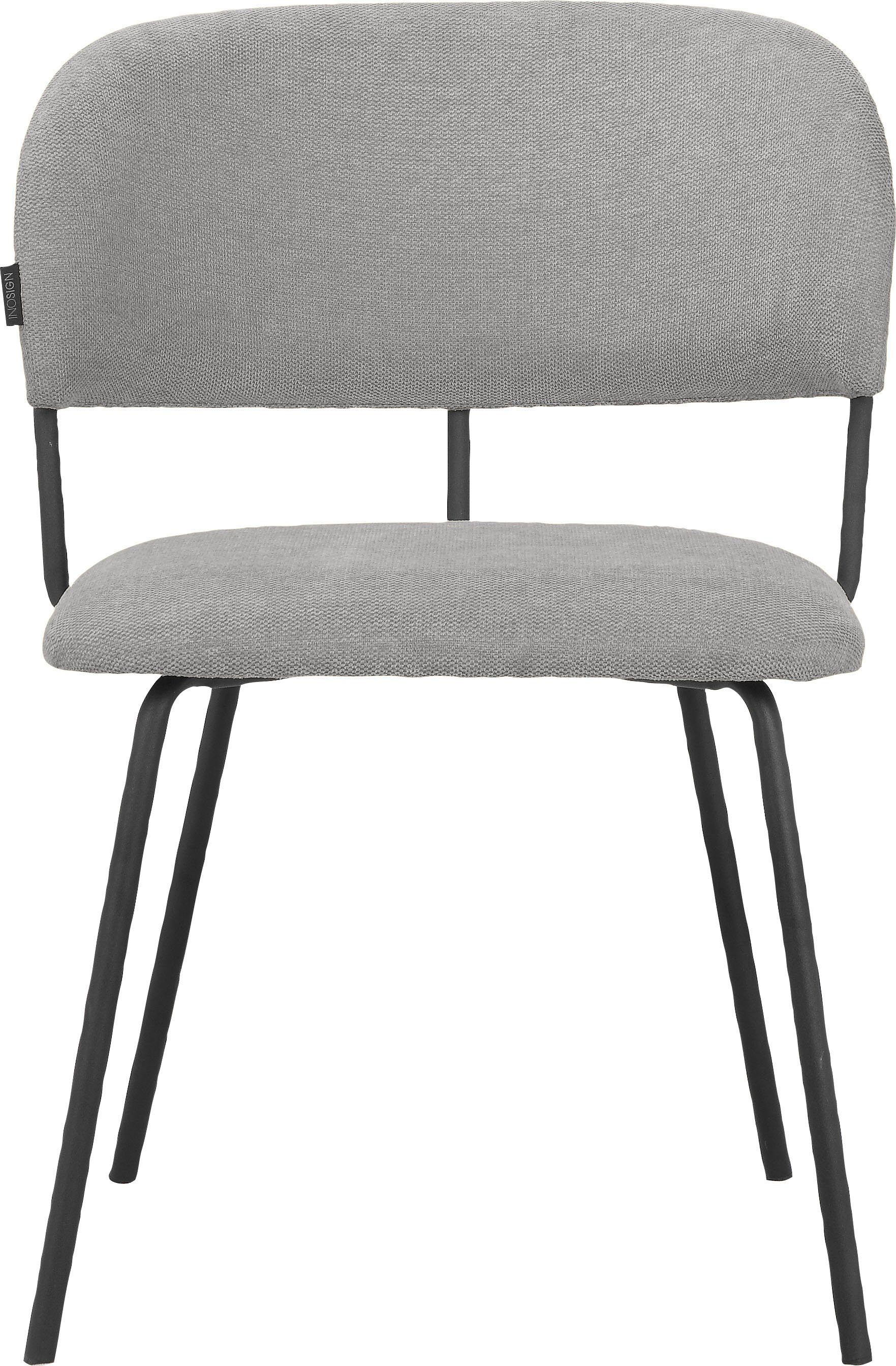 INOSIGN Eetkamerstoel Taous Zitting en rugleuning met bekleding, met onderstel van metaal, zithoogte 48 cm (2 stuks)