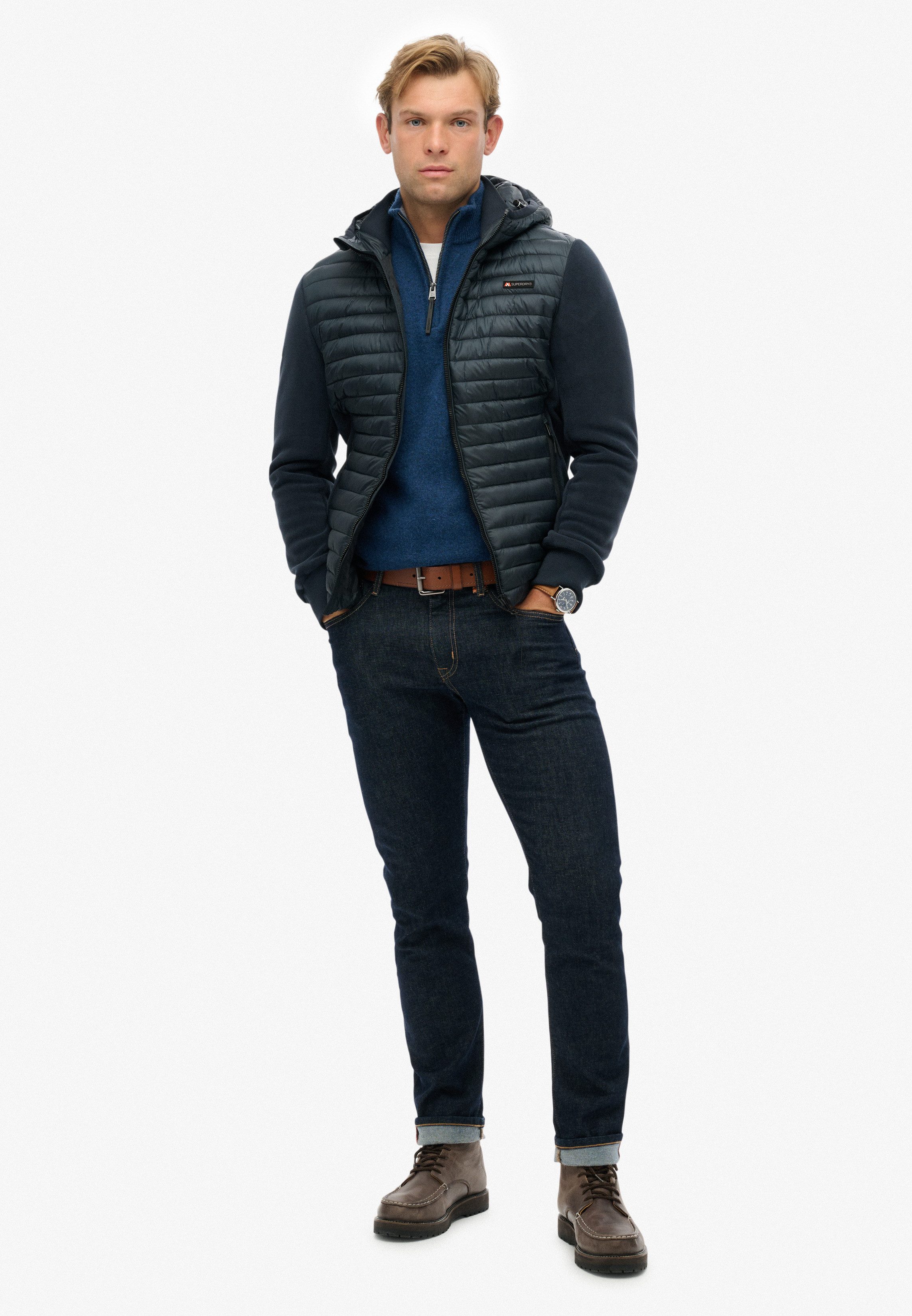 Superdry Gewatteerde jas HOOD STORM FLEECE HYBRID JKT