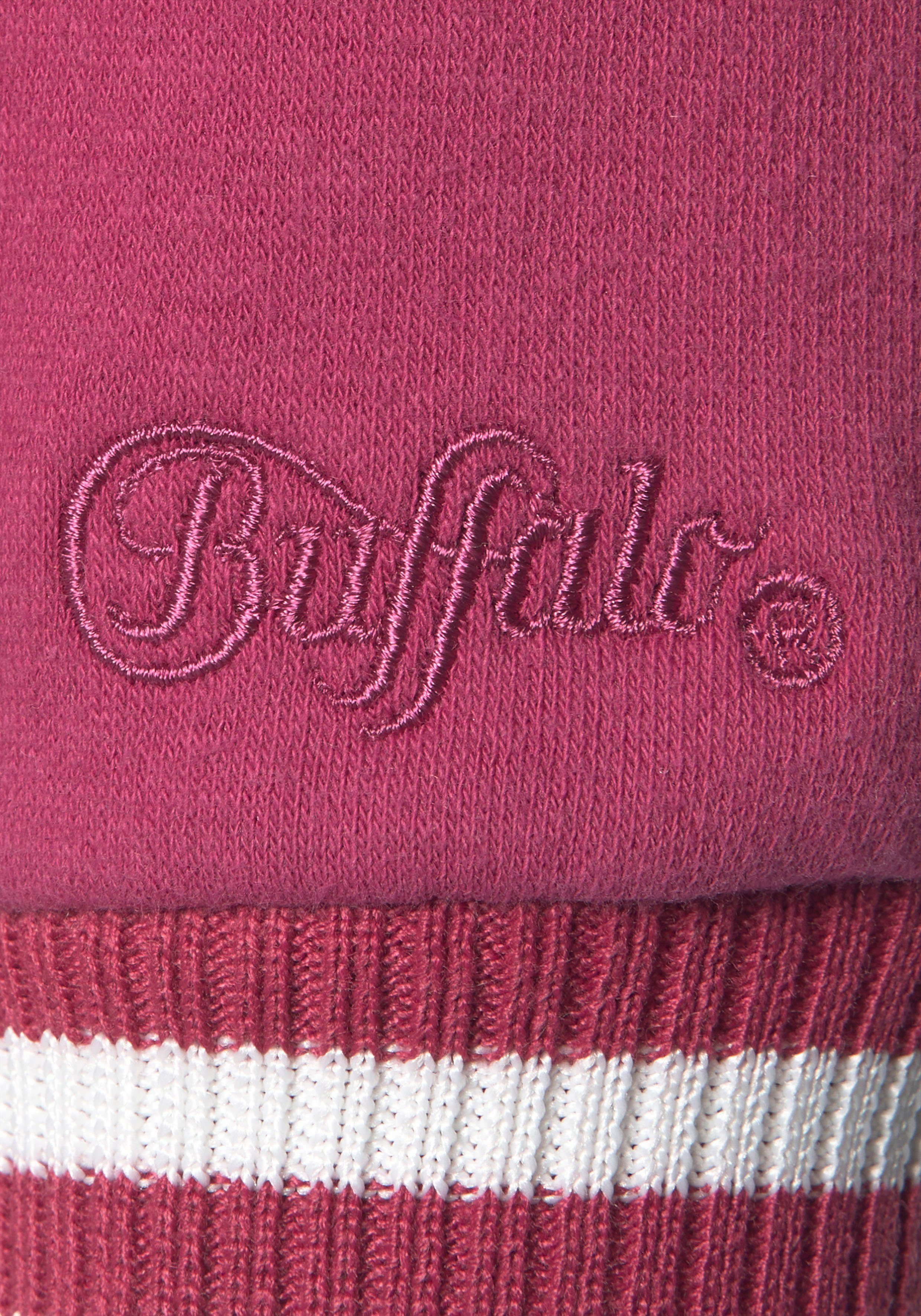 Buffalo Sweatshirt met contrast-ribboord en print, loungepak