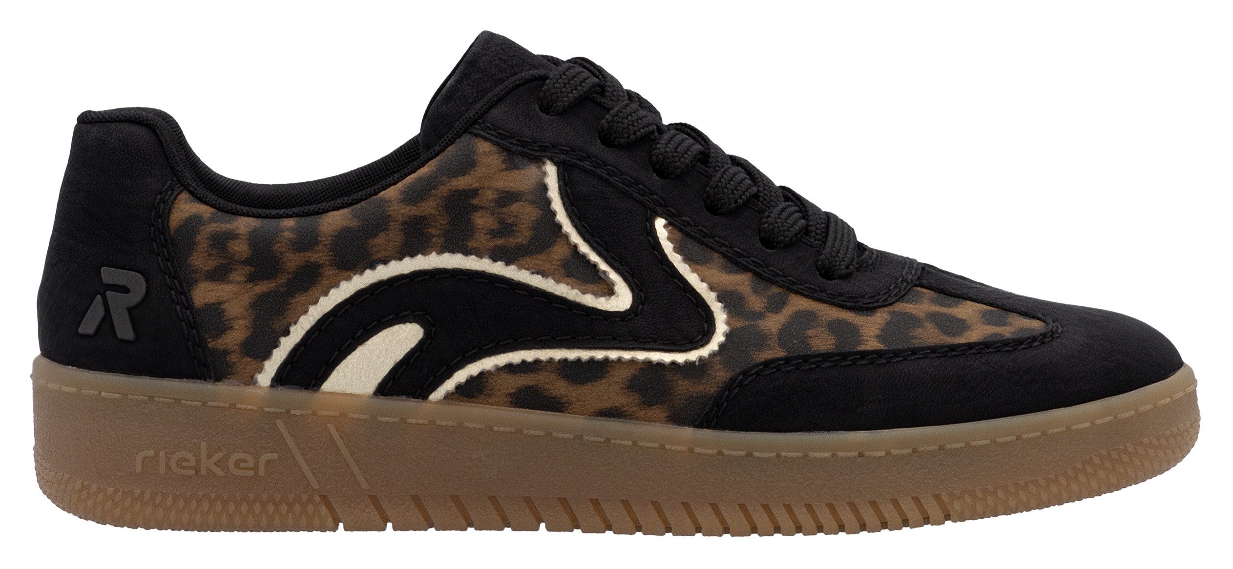 RIEKER Sport Plateausneakers vrijetijdsschoen, lage schoen, veterschoen in vegan uitvoering