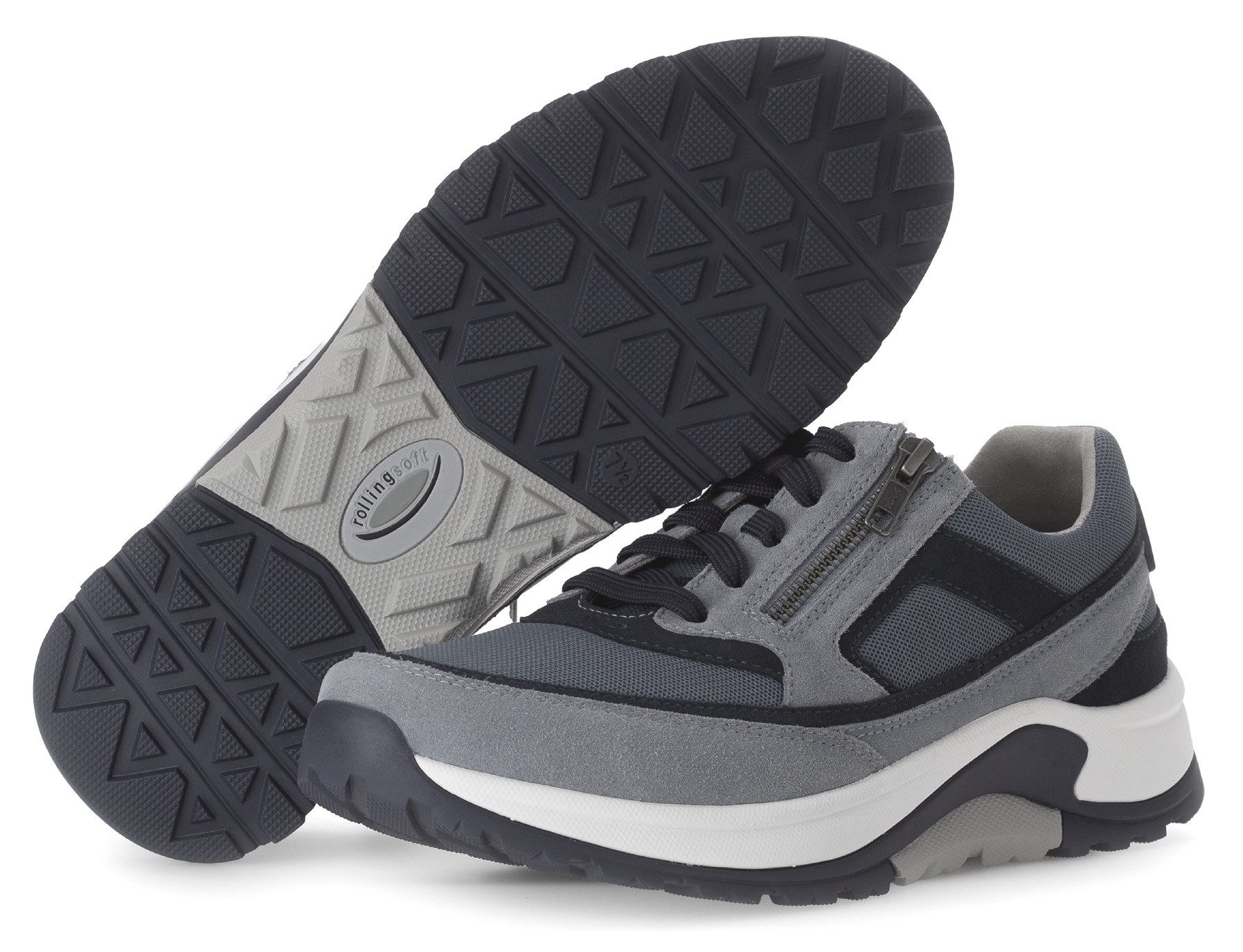 Gabor Rollingsoft Sneakers met sleehak , veterschoen, lage schoen, vrijetijdsschoen, buitenrits, g-breedte