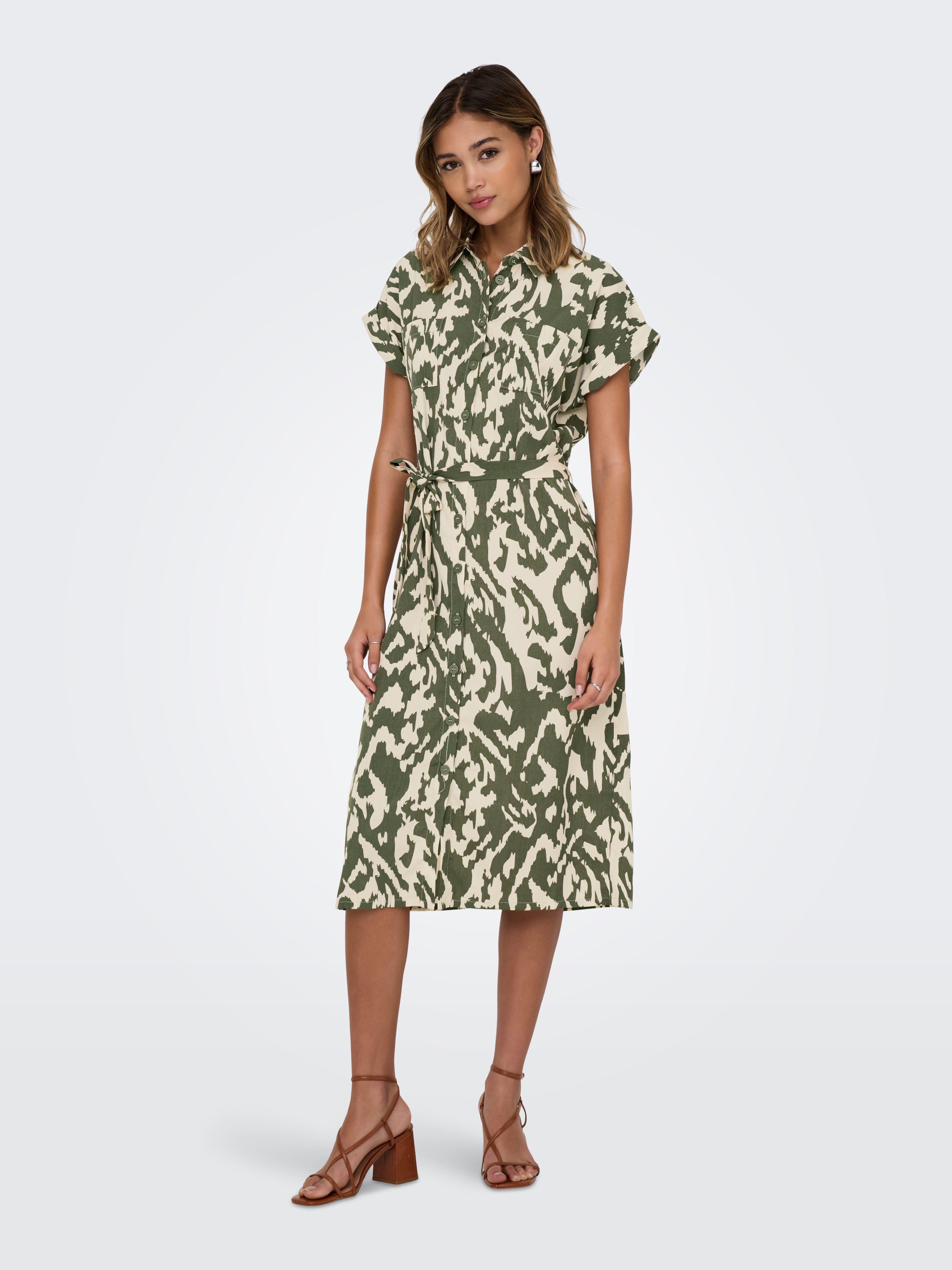 Only Jurk met overhemdkraag ONLHANNOVER S/S SHIRT DRESS NOOS WVN