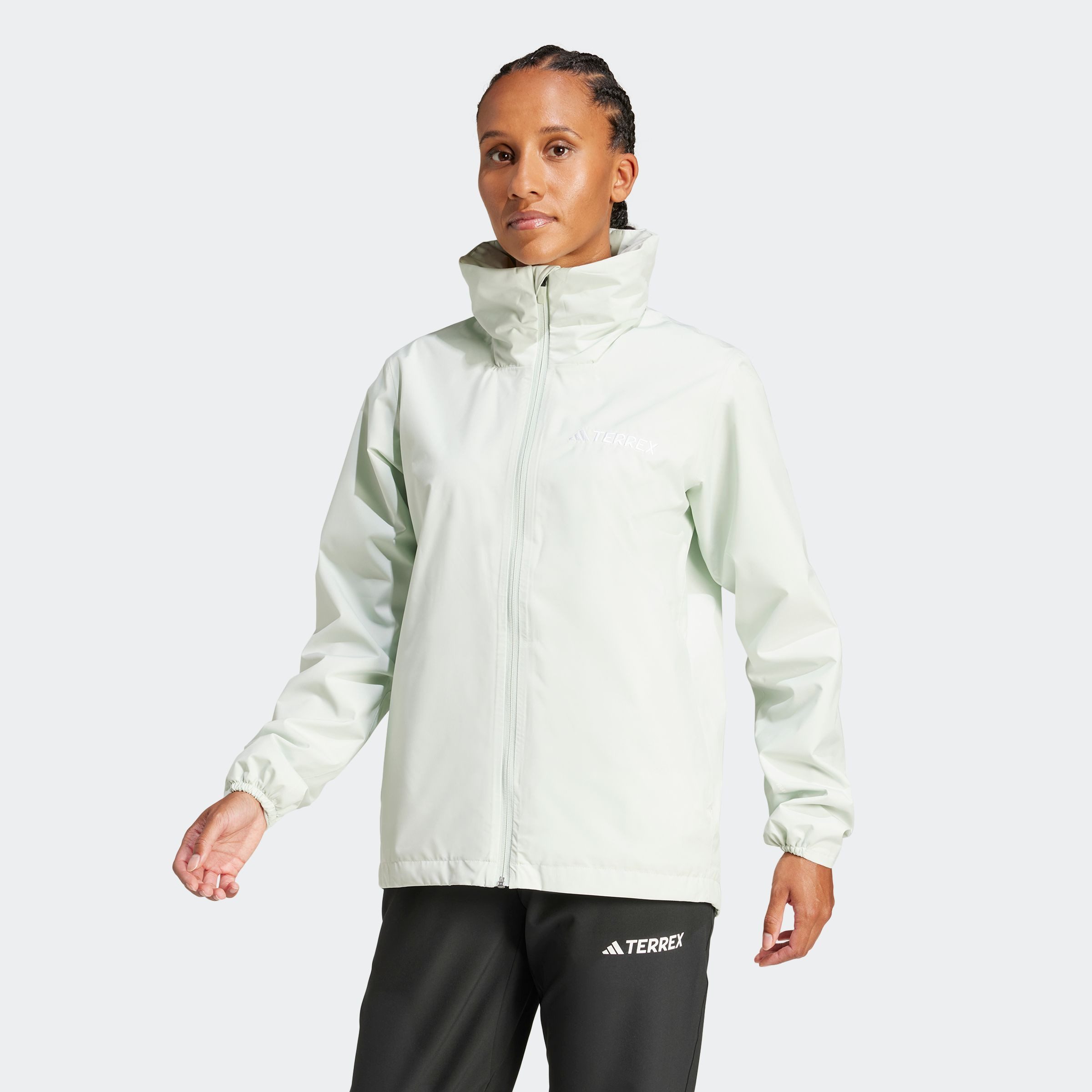 adidas TERREX Outdoorjack W MT ESS 2L R J dames wandelen & outdoor maat XS groen