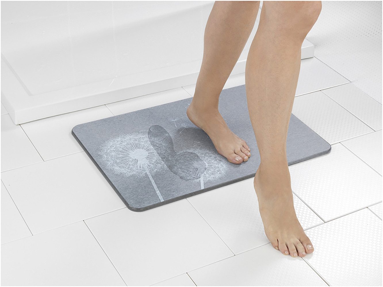 WENKO Badmat Model Astera antislip, sterk waterabsorberend, van kiezelgur (1 stuk)