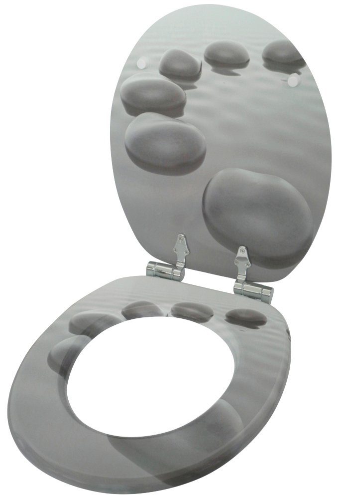 Sanilo Toiletzitting Black Stones met soft-closemechanisme