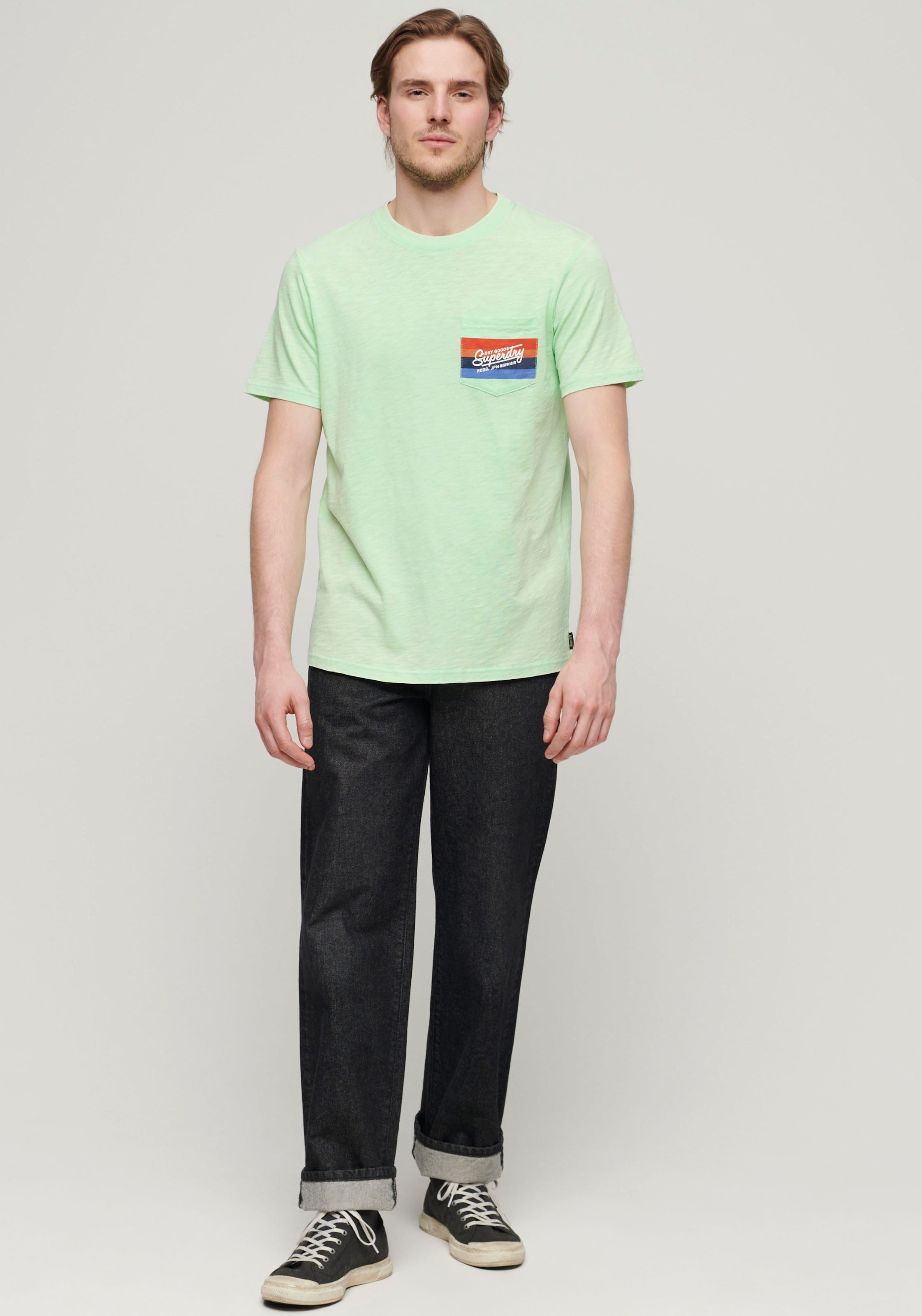 Superdry Shirt met print SD-CALI STRIPED LOGO T SHIRT
