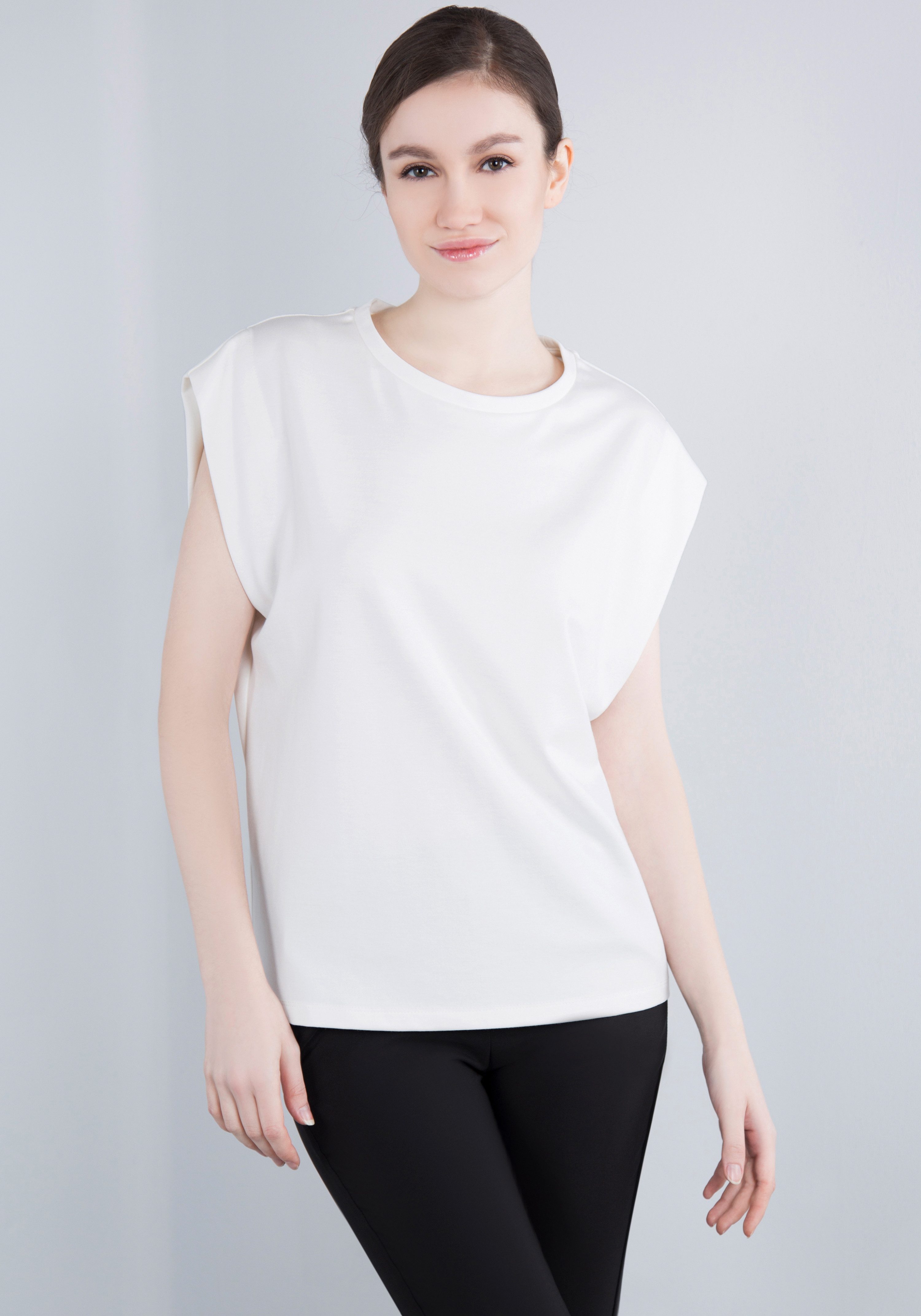 IMPERIAL T-shirt Mouwloos "Punto Milano" shirt met omgeslagen armsgaten