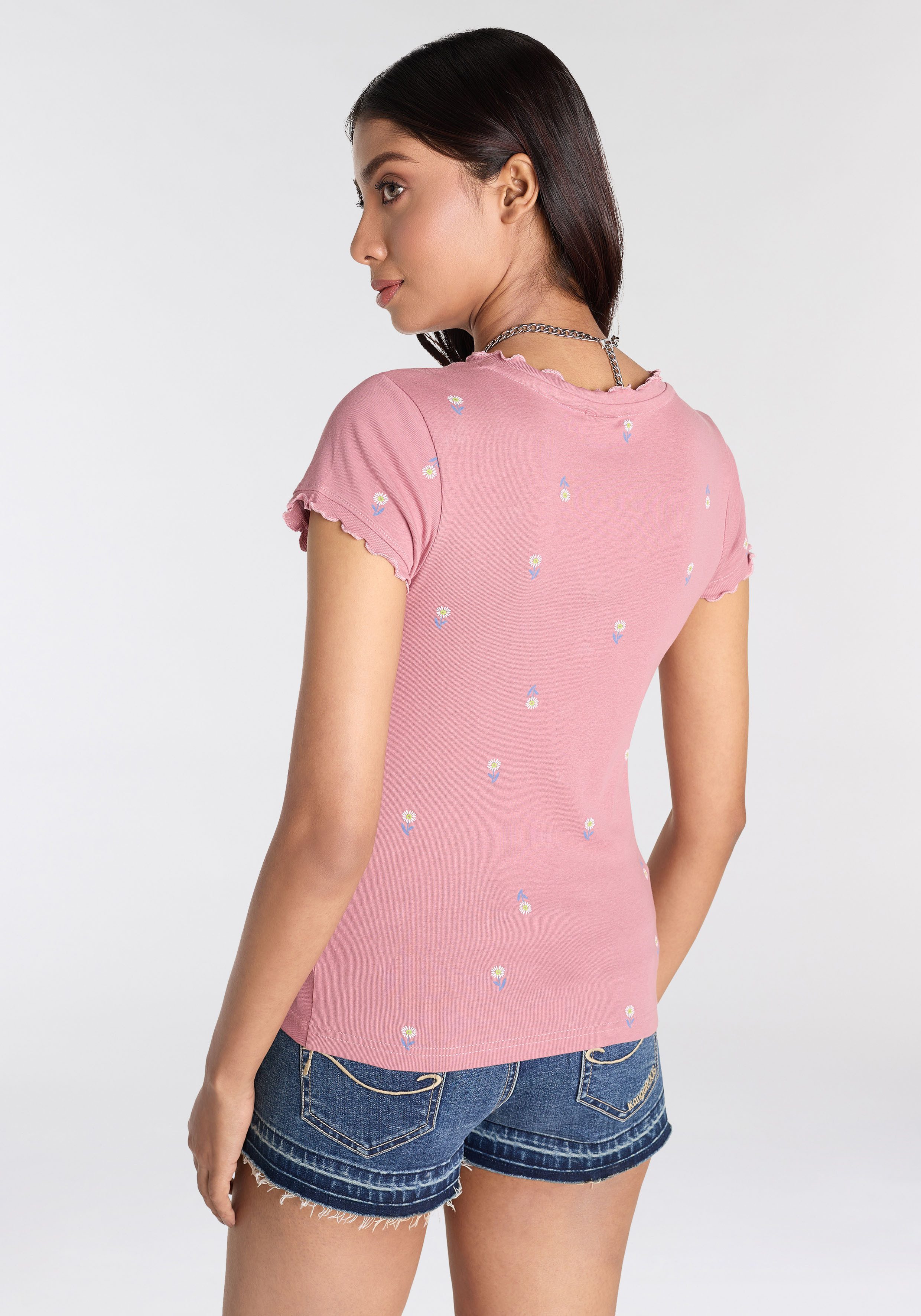 KangaROOS Shirt met korte mouwen korte mouw figuuraccentuerend van katoen