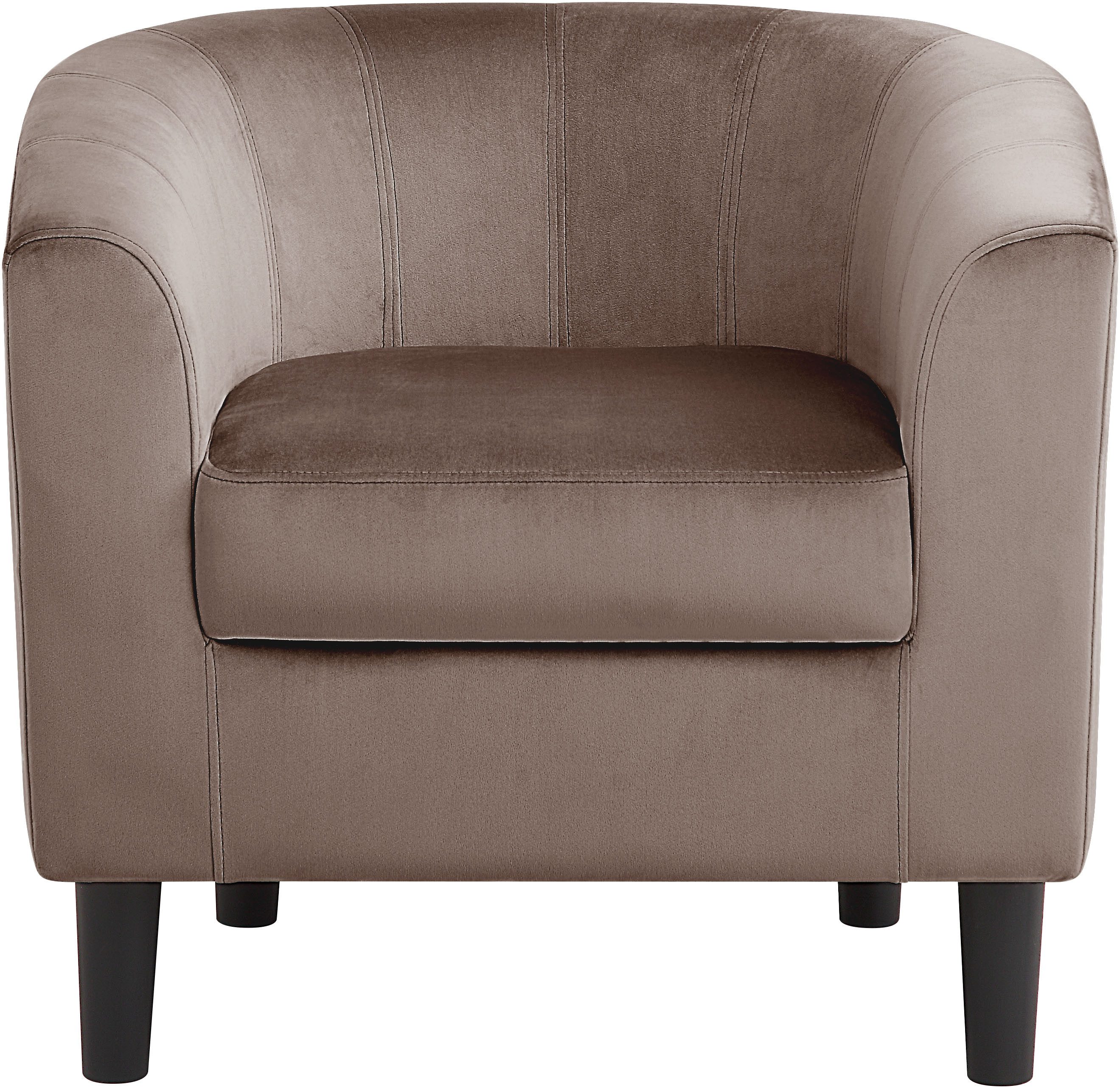ATLANTIC home collection Fauteuil Carlos Cocktailsessel, loungesessel met fluwelen stof en veerkern