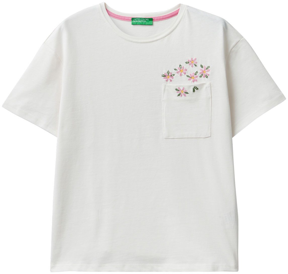 United Colors of Benetton T-shirt met meerkleurige bloemborduursel