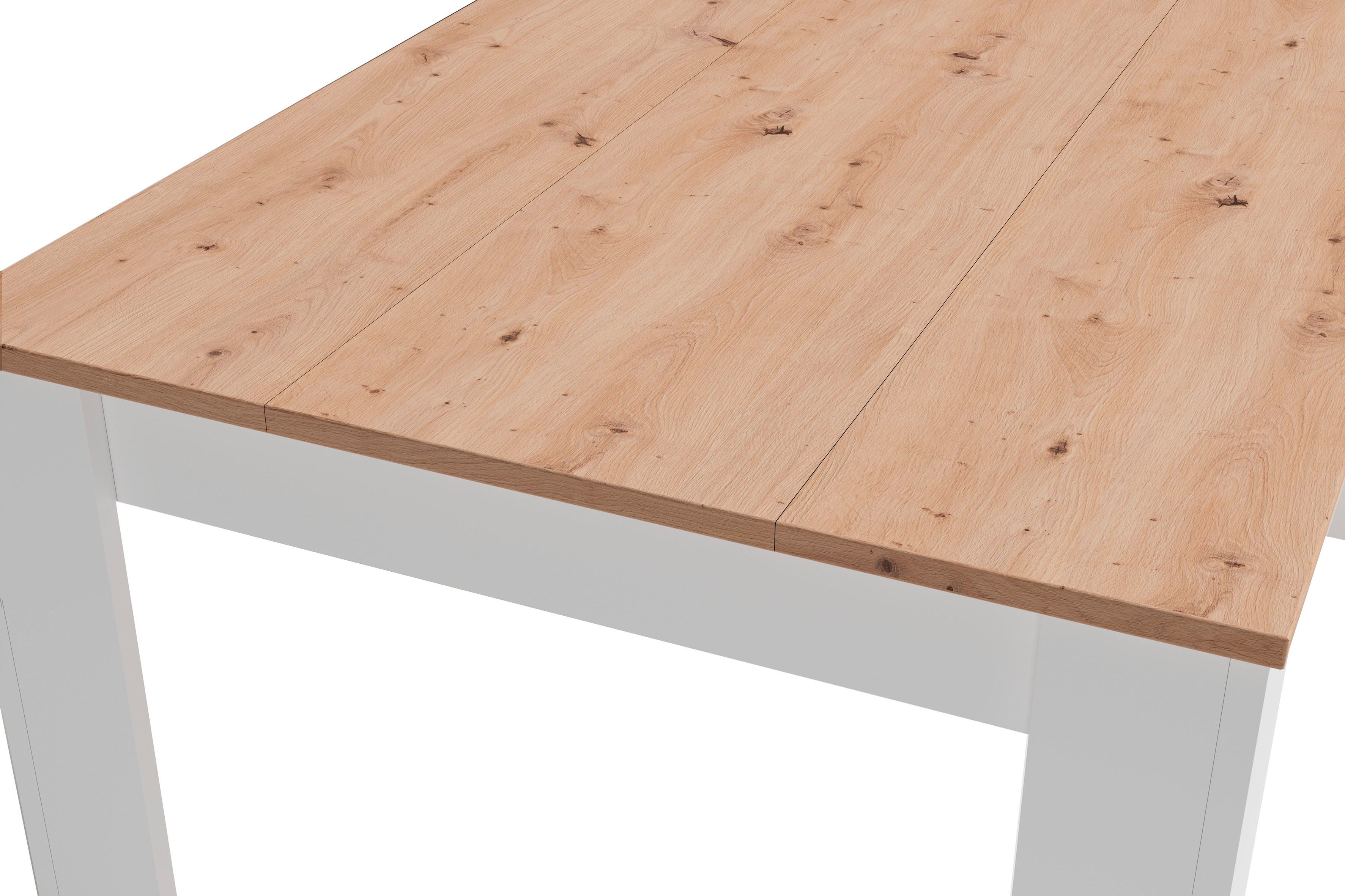 byLIVING Eettafel Nori Keukentafel in eikenlook, frame in antraciet of wit