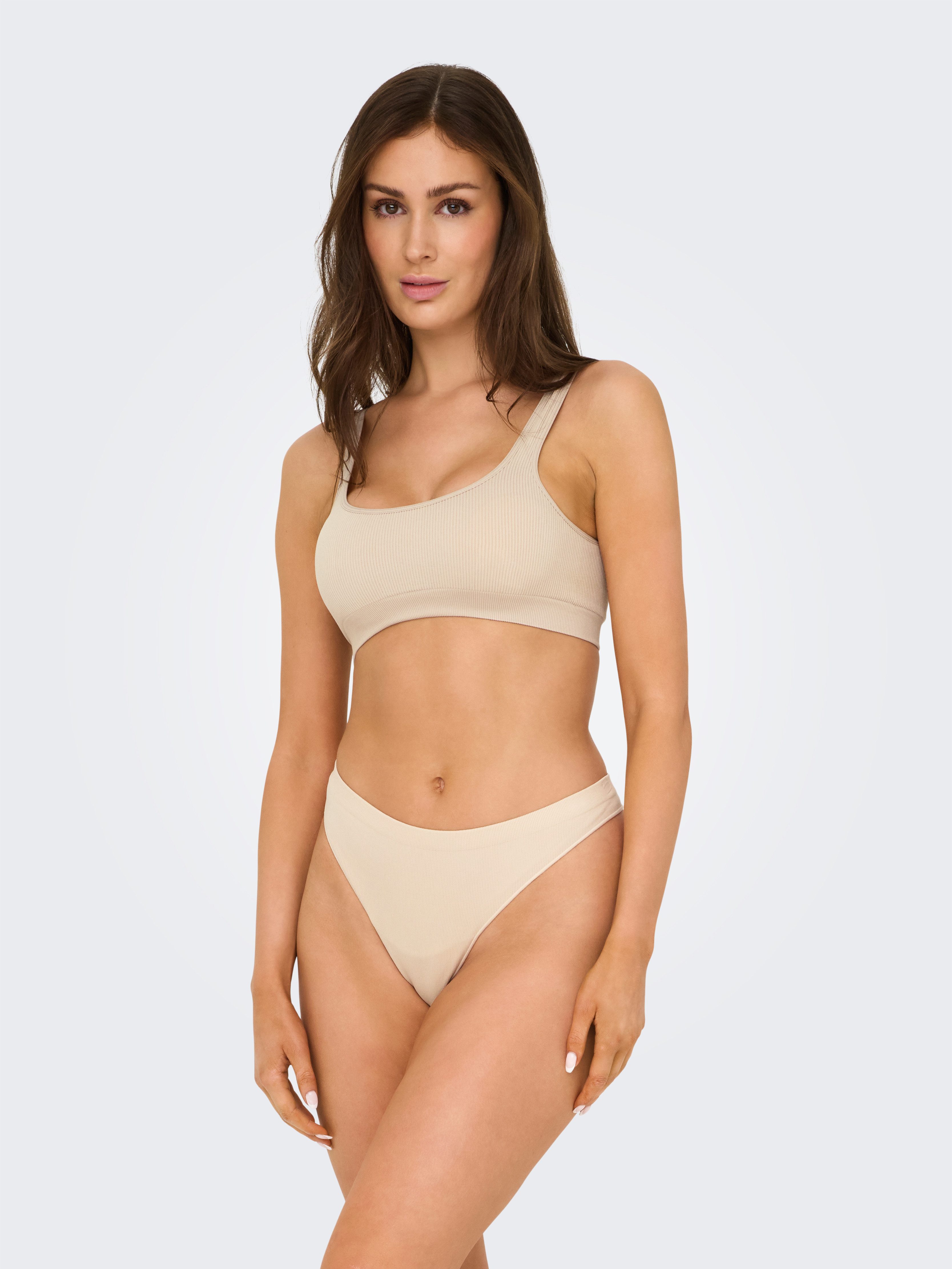 Only T-string ONLVICKY RIB S-LESS THONG 3-PK NOOS (set, 3 stuks)
