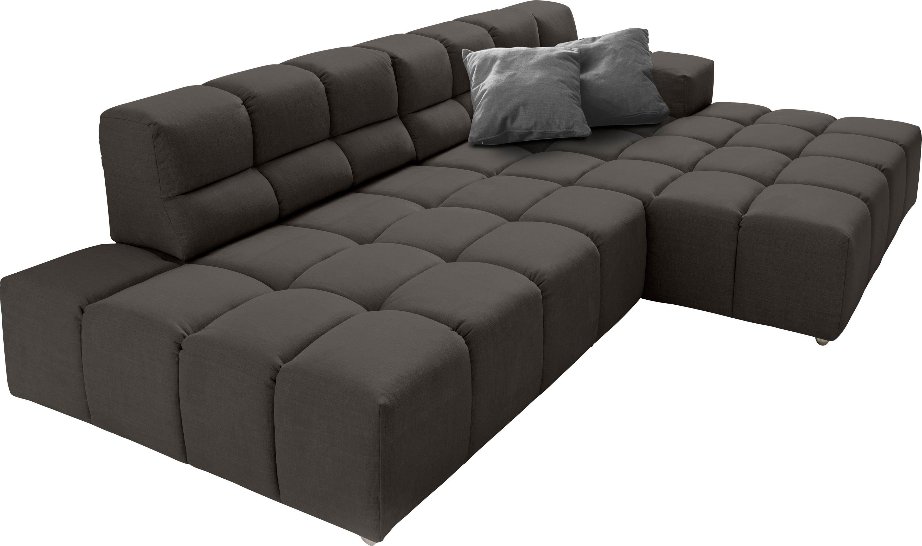 designwerk Hoekbank Temple, designsofa ontmoet hoog zitcomfort, L-vorm Recamiere links of rechts, met verstelling zitdiepte