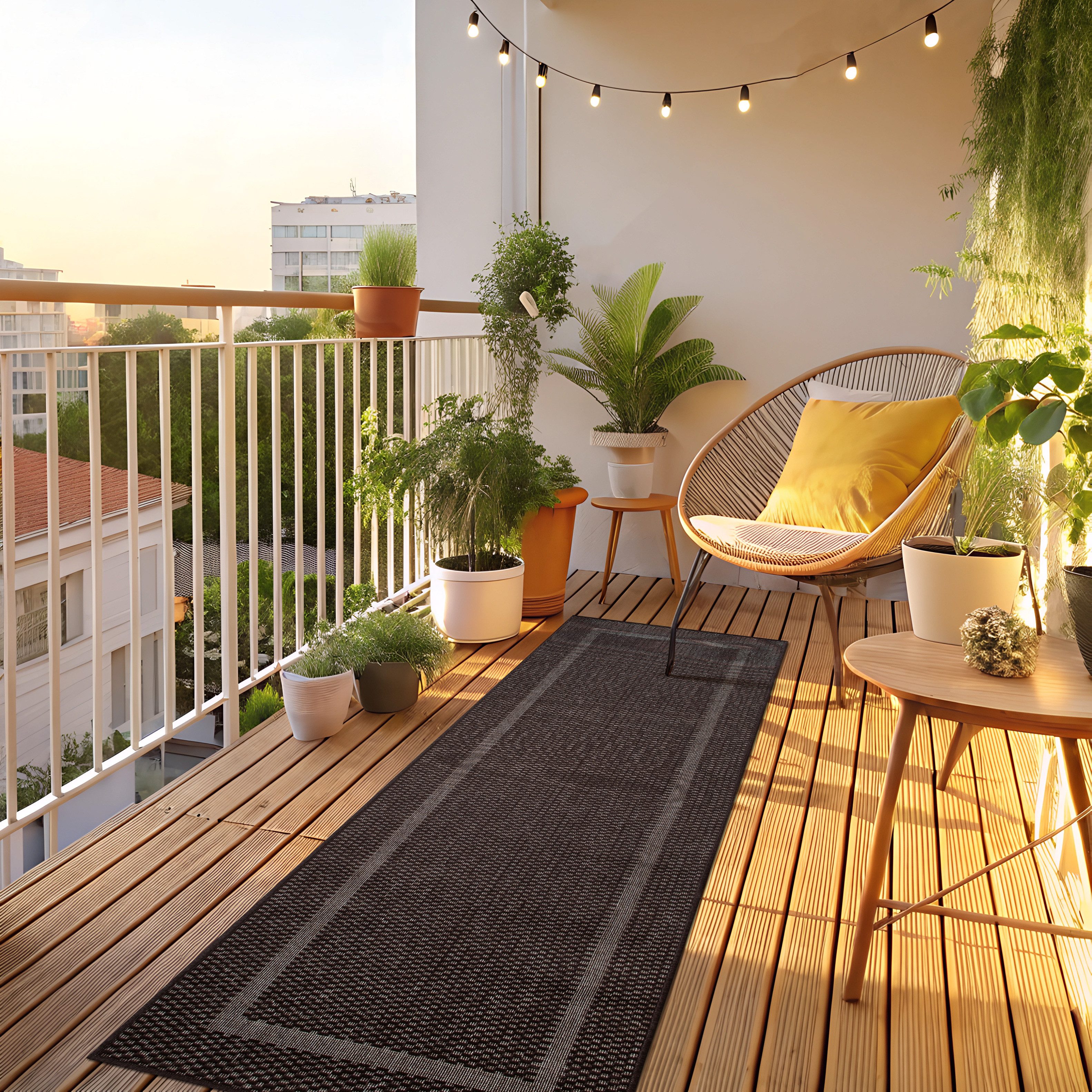my home Vloerkleed Venetië rand is ook als loper verkrijgbaar Geschikt voor binnen en buiten, sisal-look, weerbestendig & uv-bestendig