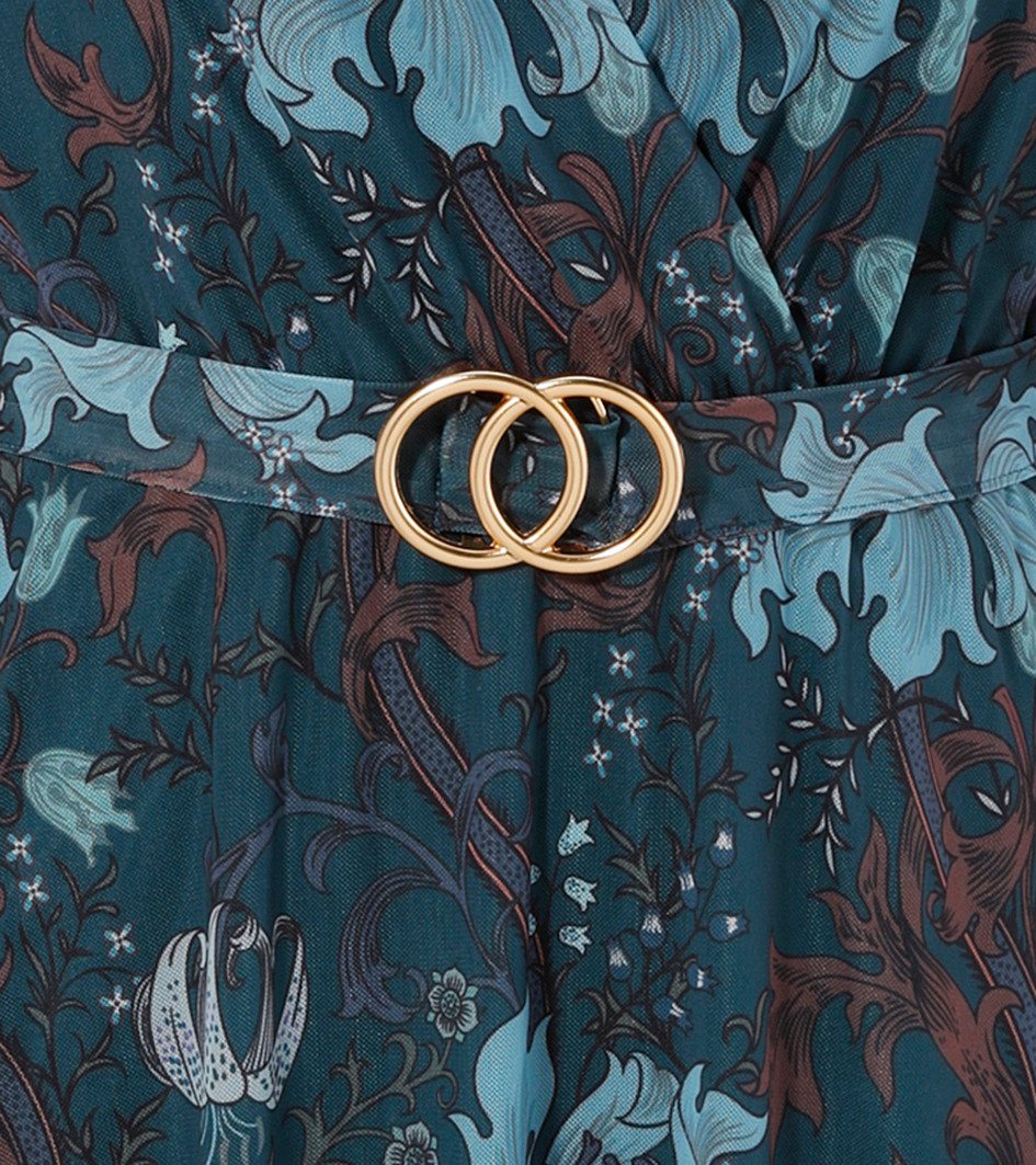 Aniston CASUAL Blousejurk met decoratieve broche op de vaste bindgordel