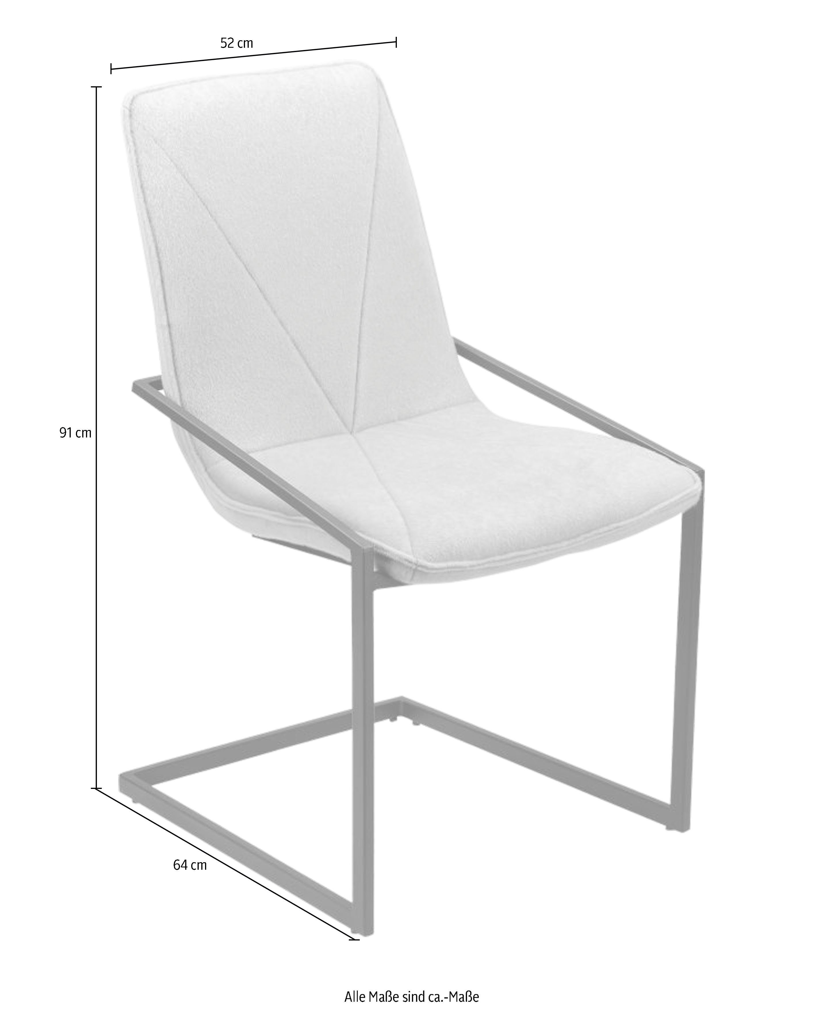 INOSIGN Vrijdragende stoel VITUS van mooie zachte fluwelen bekleding, in verschillende kleurvarianten (set, 2 stuks)