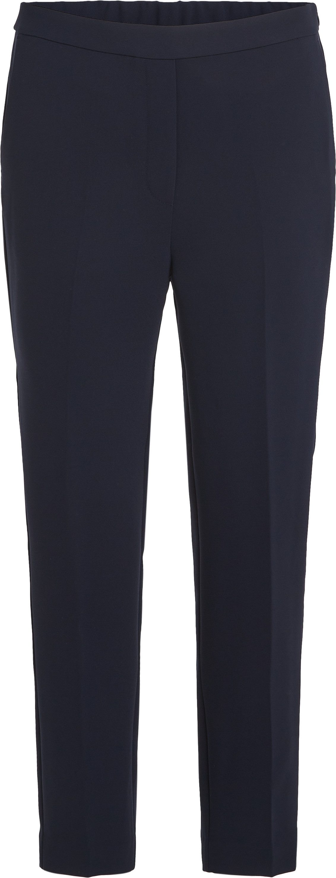 Tommy Hilfiger Geweven broek CREPE SLIM PULL ON PANT met metalen label, strijkvouwen