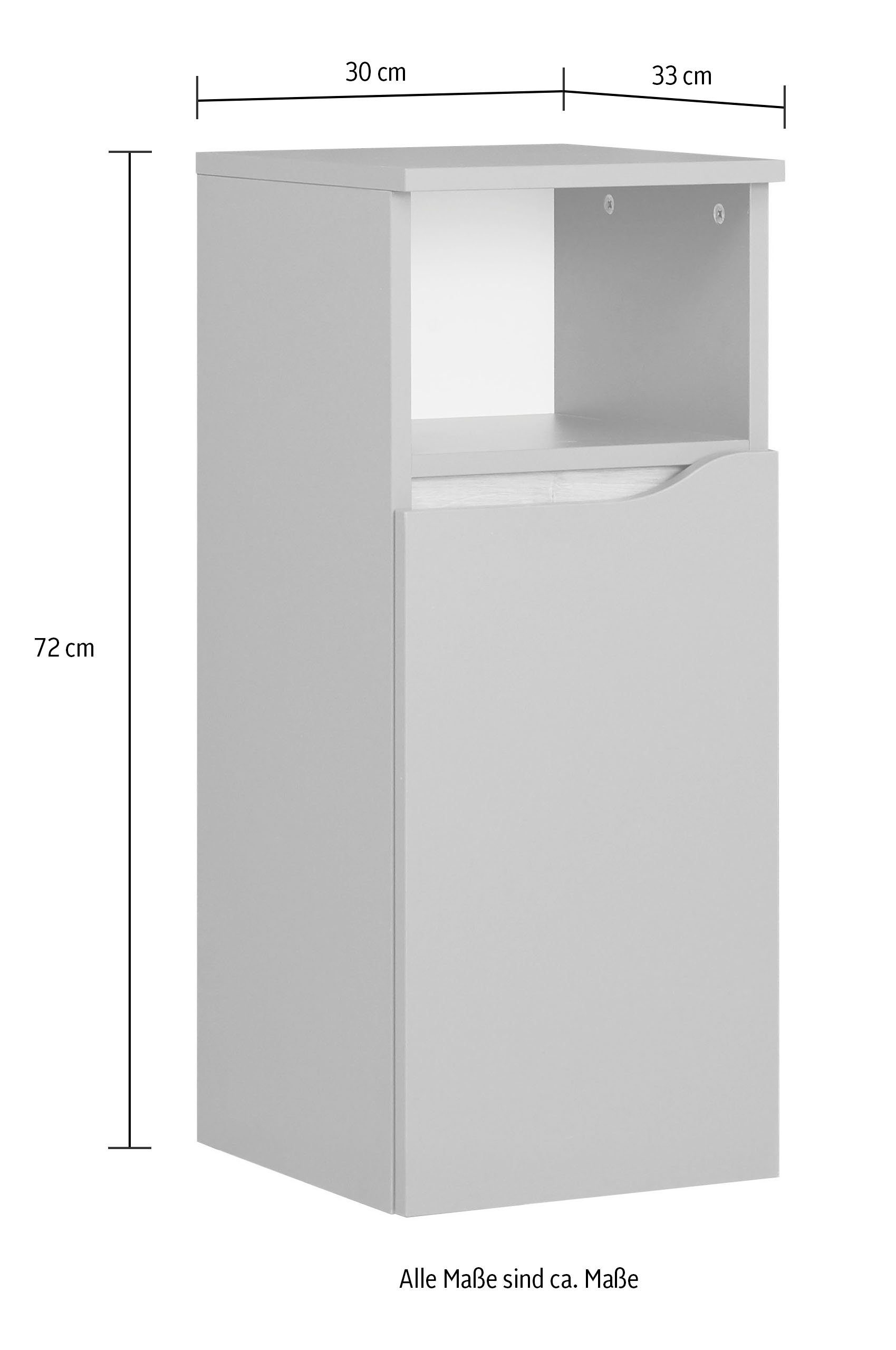 Saphir Badkamerserie Quickset 5-delig, keramische opzetwastafel en LED-spiegelkast Halfhoge kast, onderkast, hangend kastje, inclusief deurdemper, 7 deuren (7-delig)