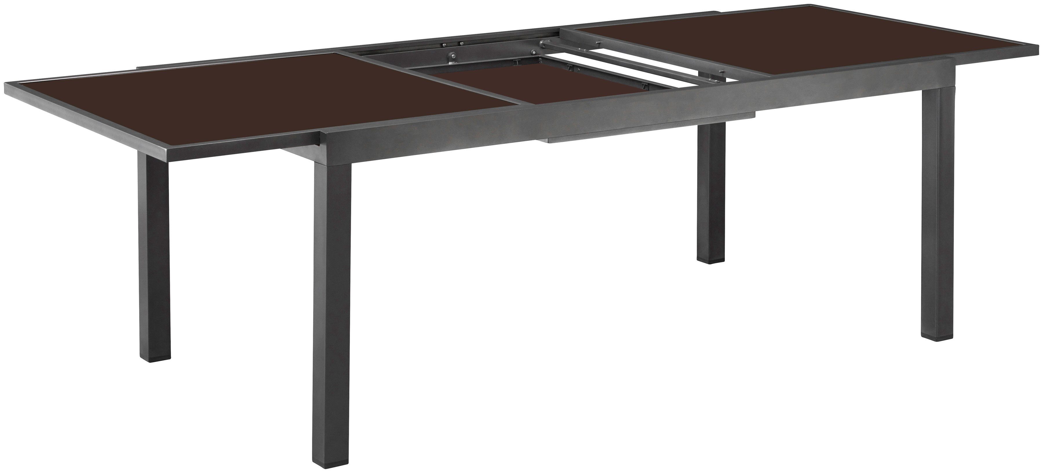 MERXX Tuin-eethoek Amalfi, TOPSELLER! gepoedercoat aluminium, 100% polyester, geschikt voor 8 personen (9-delig)