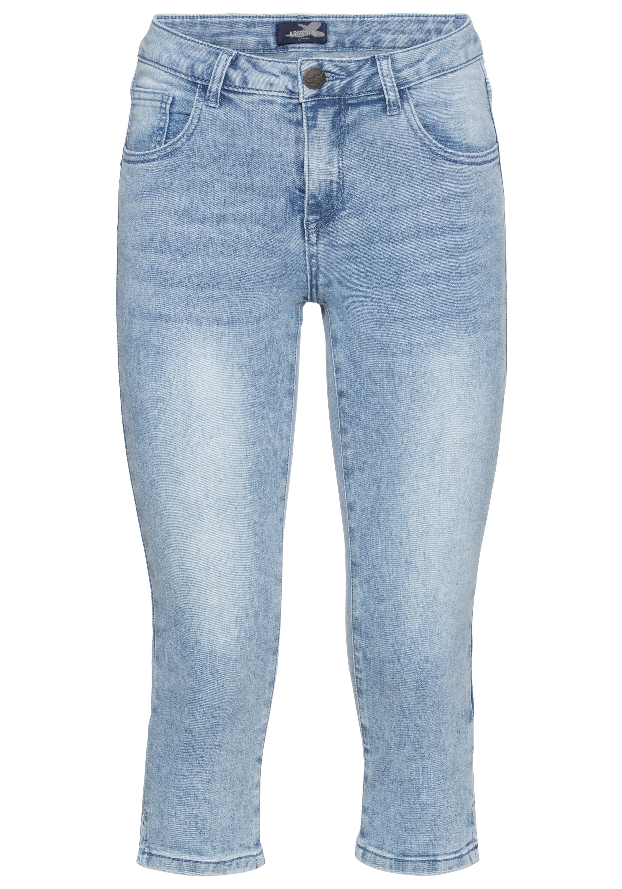 Arizona Capri jeans Ultra Stretch extra-strakke snit, modieuze beenafsluiting met split