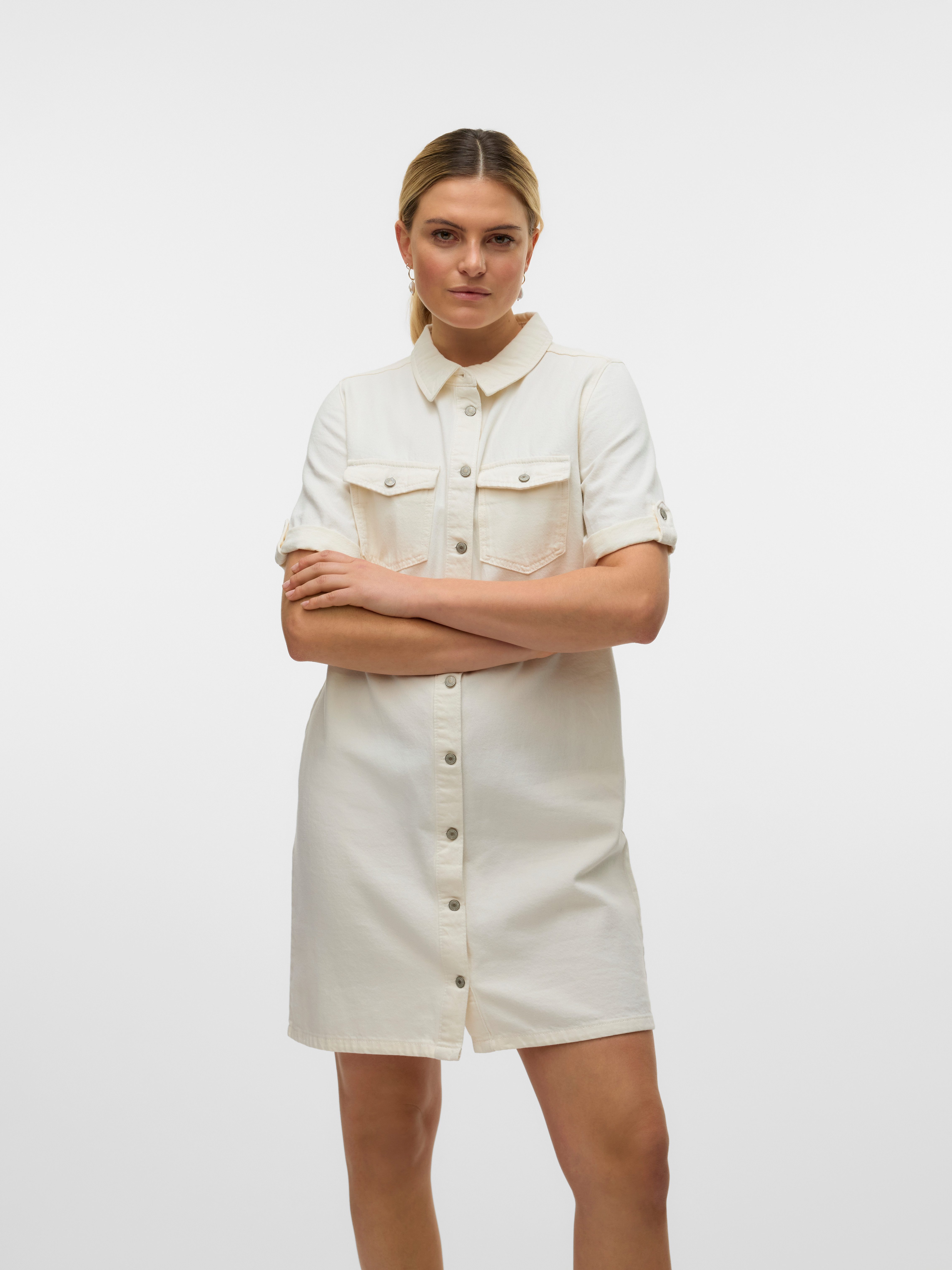 Vero Moda Jeans jurk VMJENNIE SS SHORT DENIM DRESS NOOS